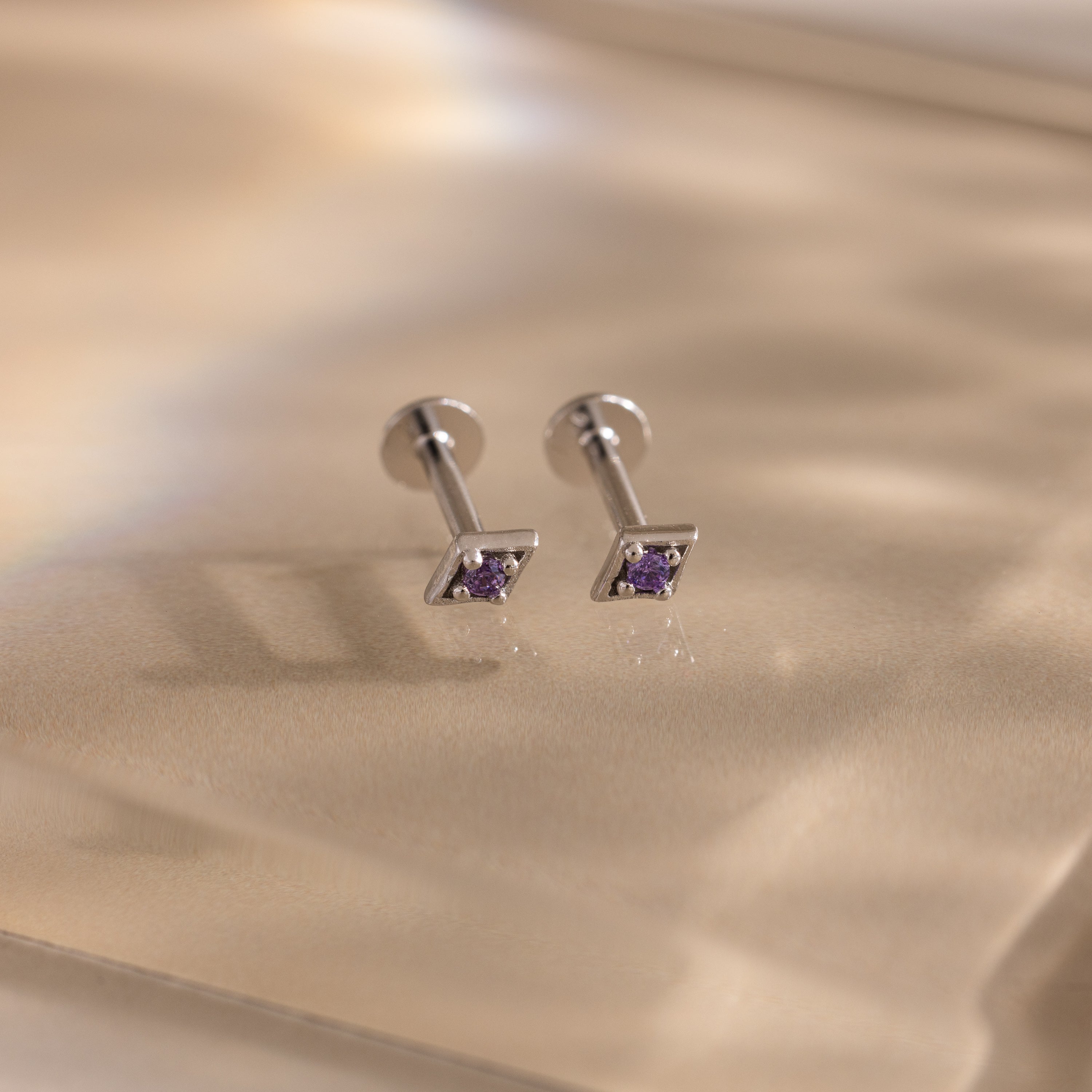 Geometric Birthstone Flat Back Studs