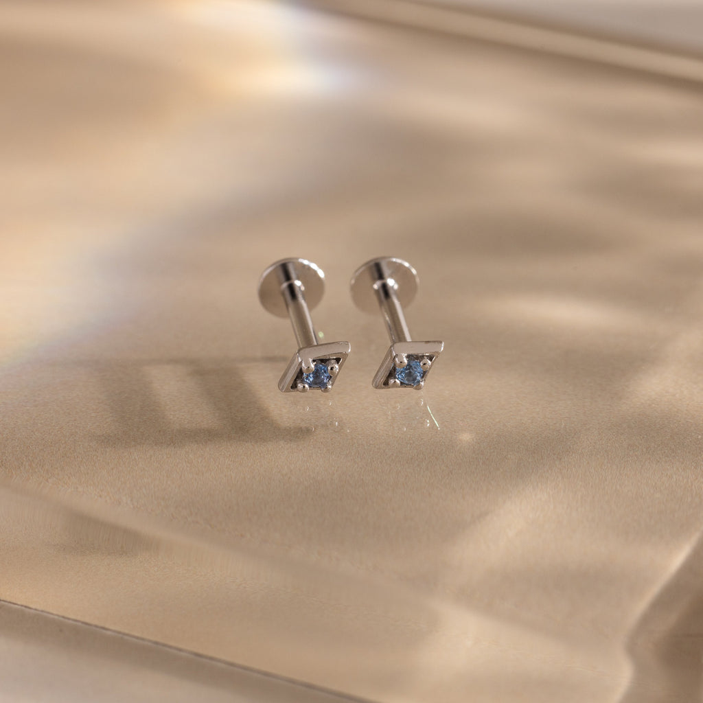 Geometric Birthstone Flat Back Studs