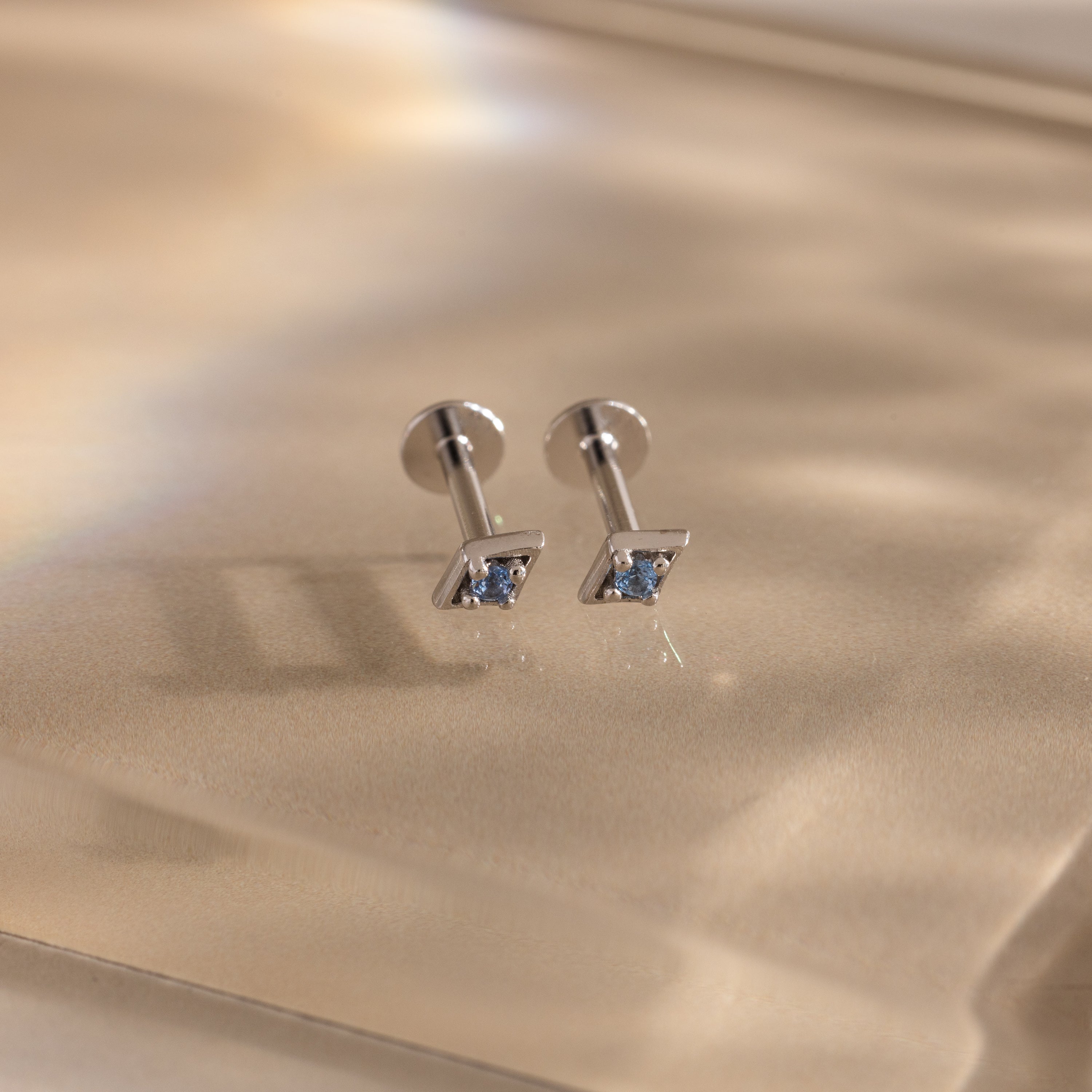 Geometric Birthstone Flat Back Studs