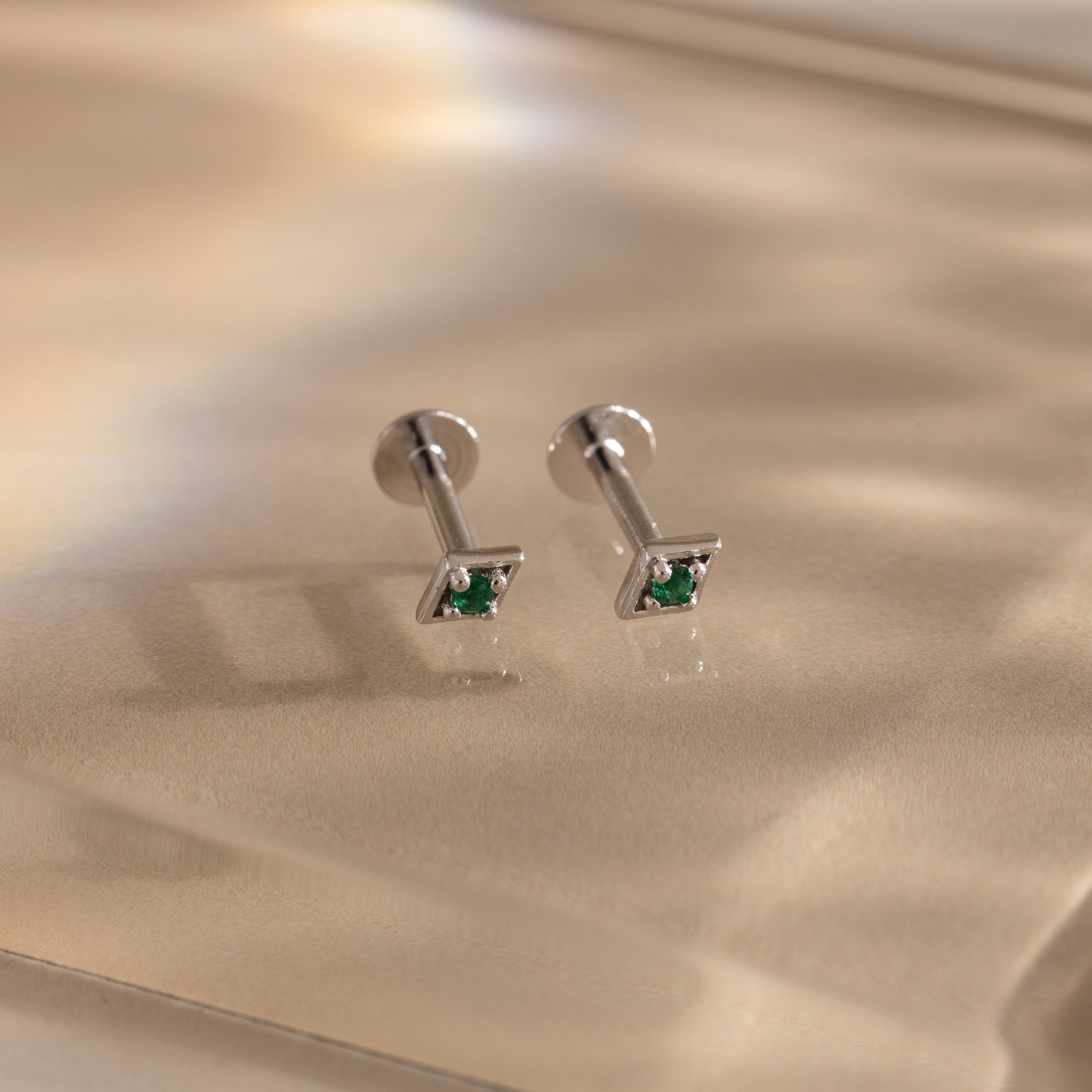 Geometric Birthstone Flat Back Studs