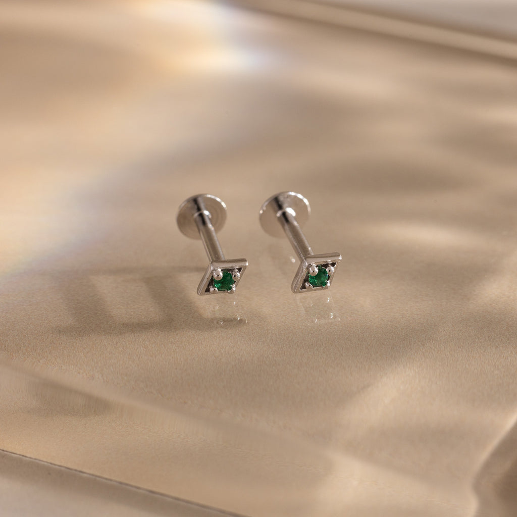 Geometric Birthstone Flat Back Studs