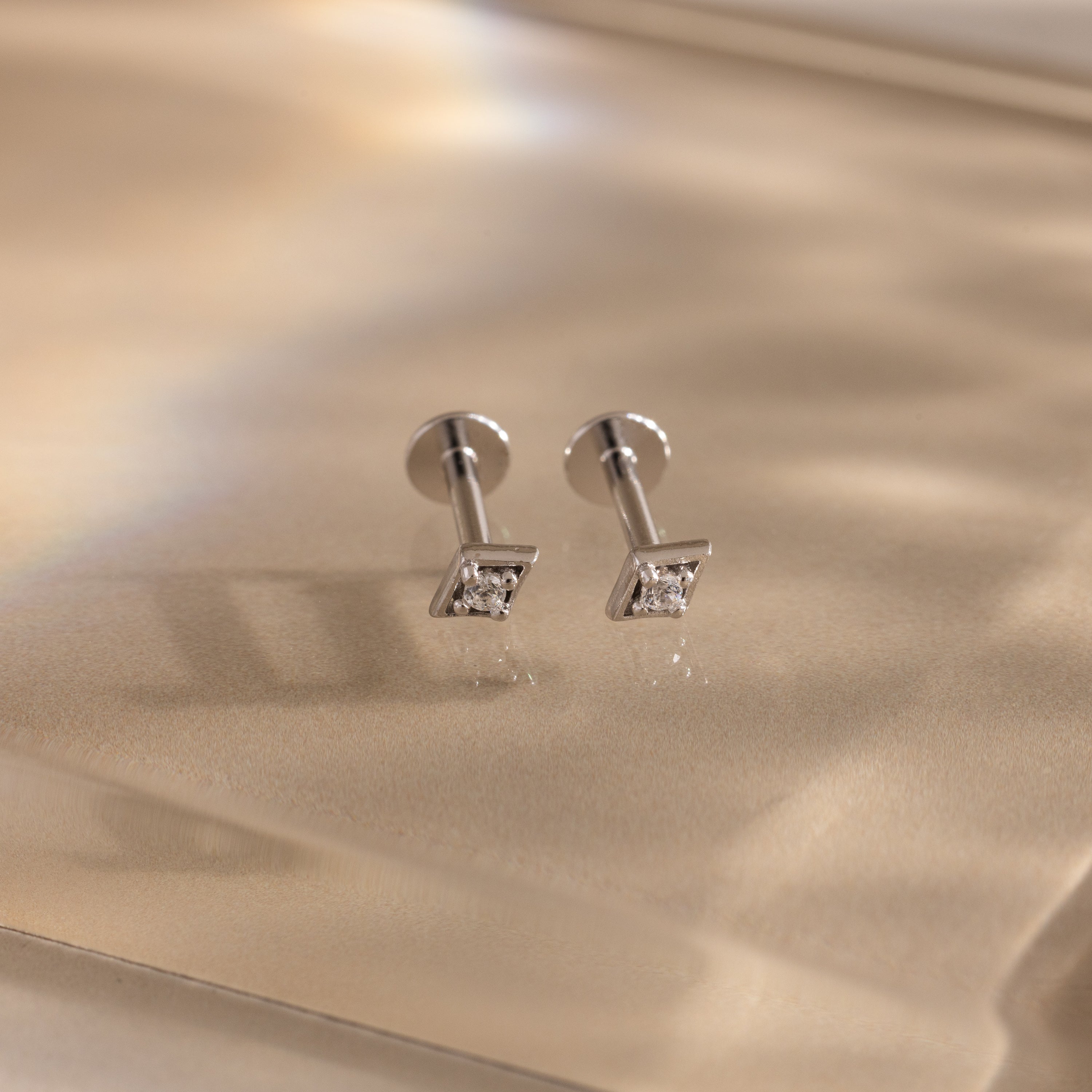 Geometric Birthstone Flat Back Studs