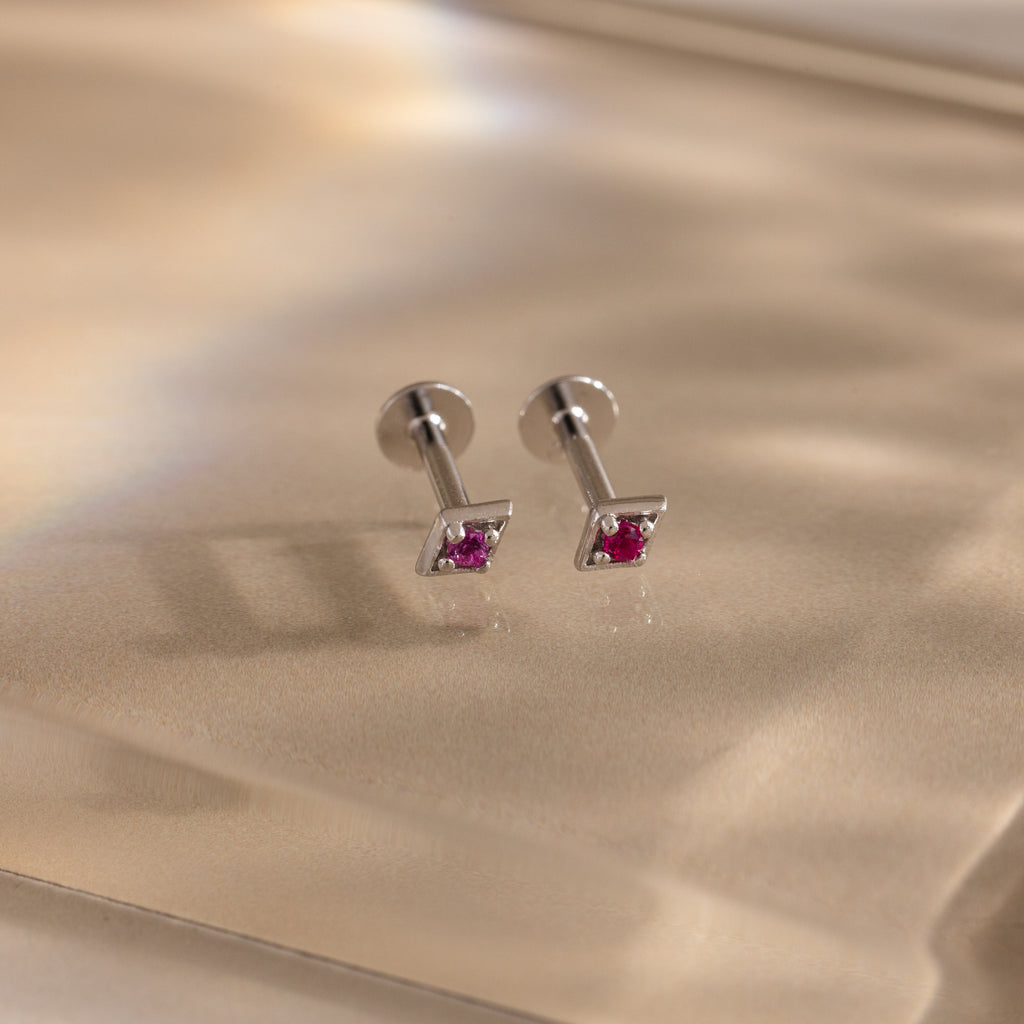 Geometric Birthstone Flat Back Studs