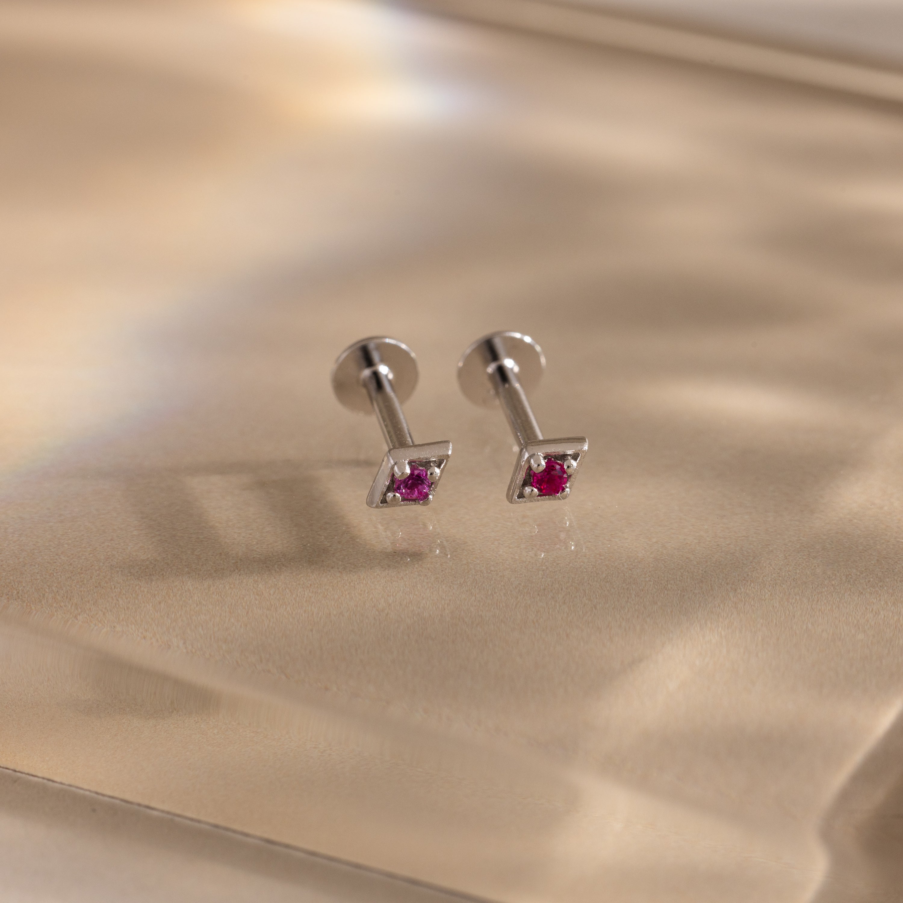 Geometric Birthstone Flat Back Studs
