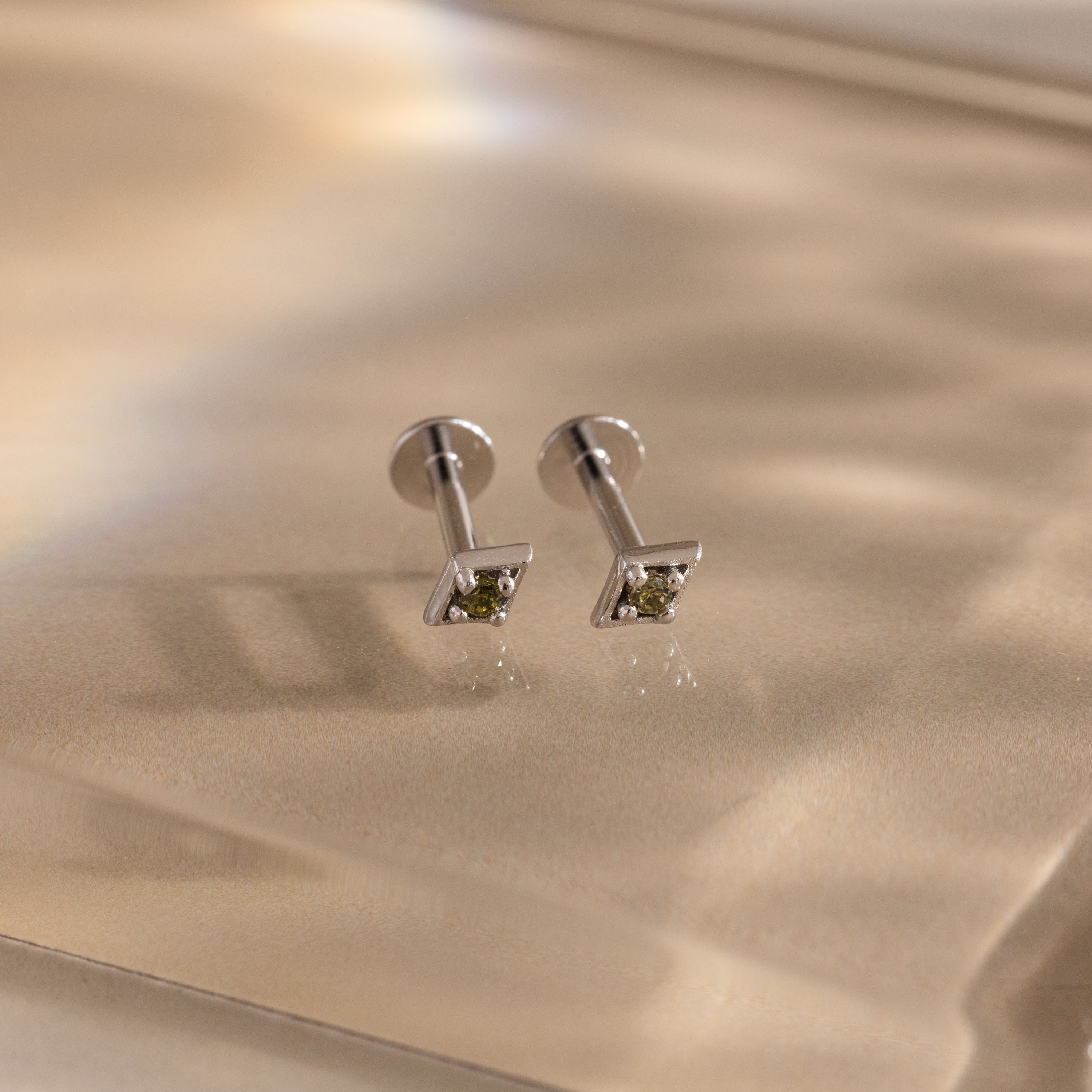 Geometric Birthstone Flat Back Studs