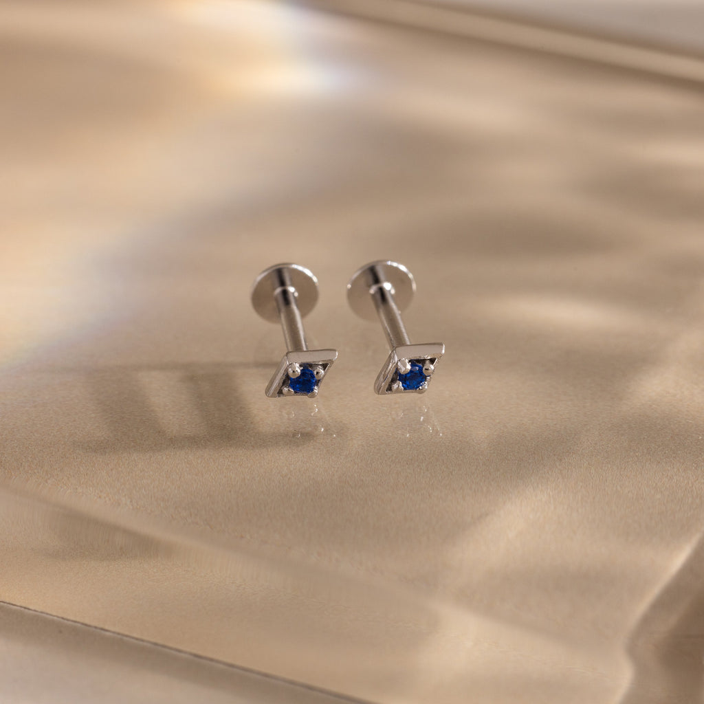 Geometric Birthstone Flat Back Studs