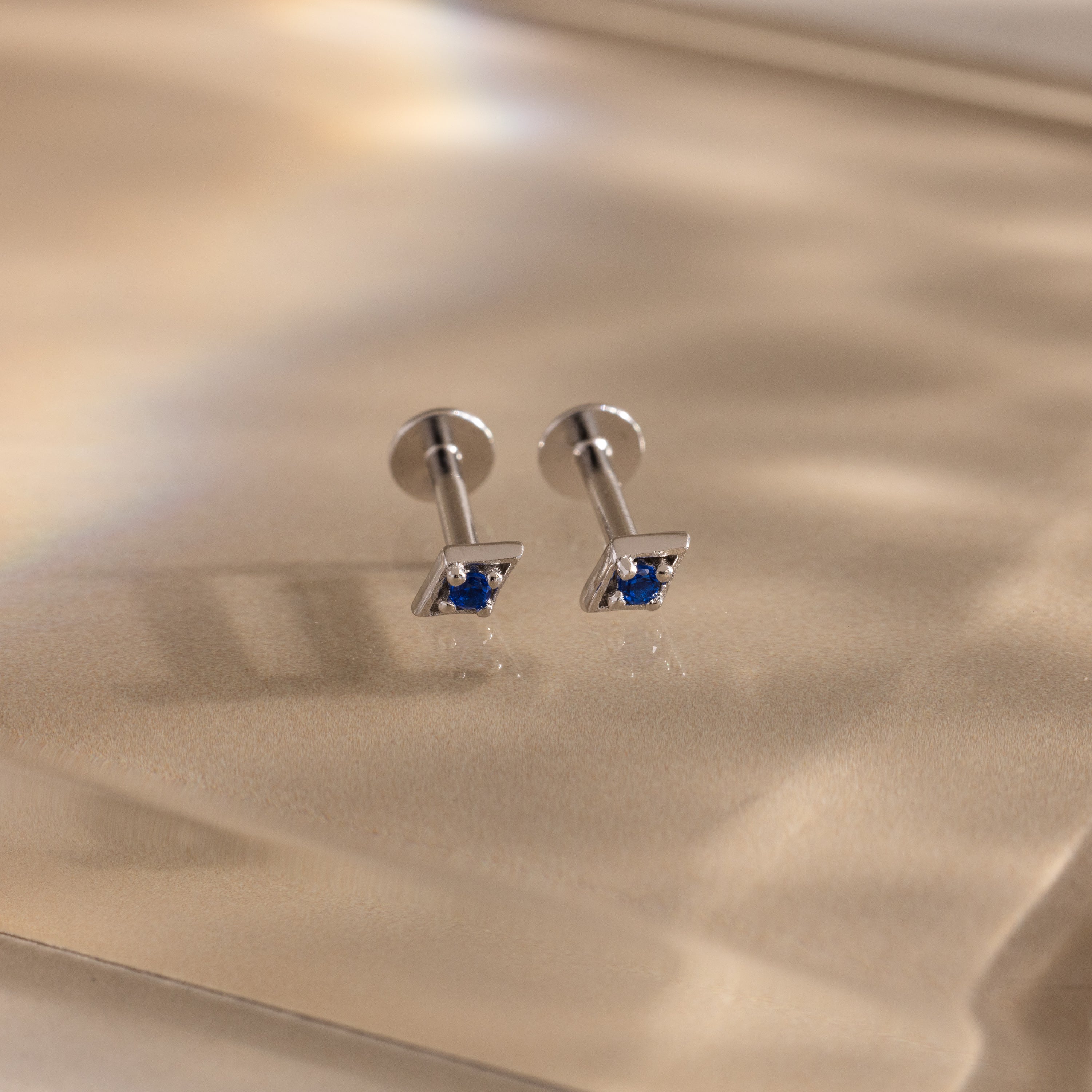 Geometric Birthstone Flat Back Studs