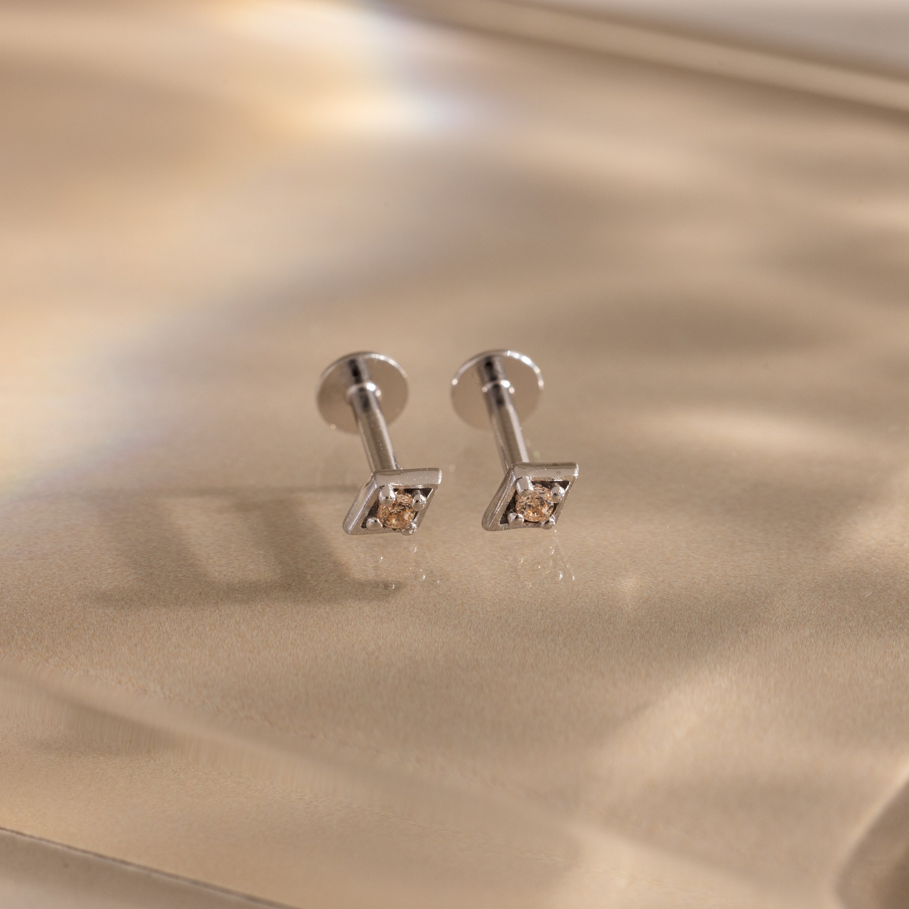 Geometric Birthstone Flat Back Studs