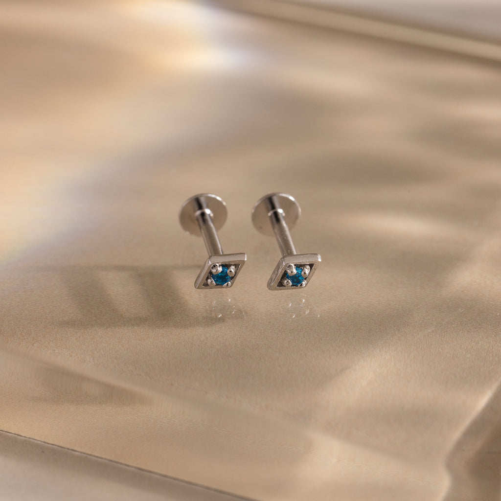 Geometric Birthstone Flat Back Studs