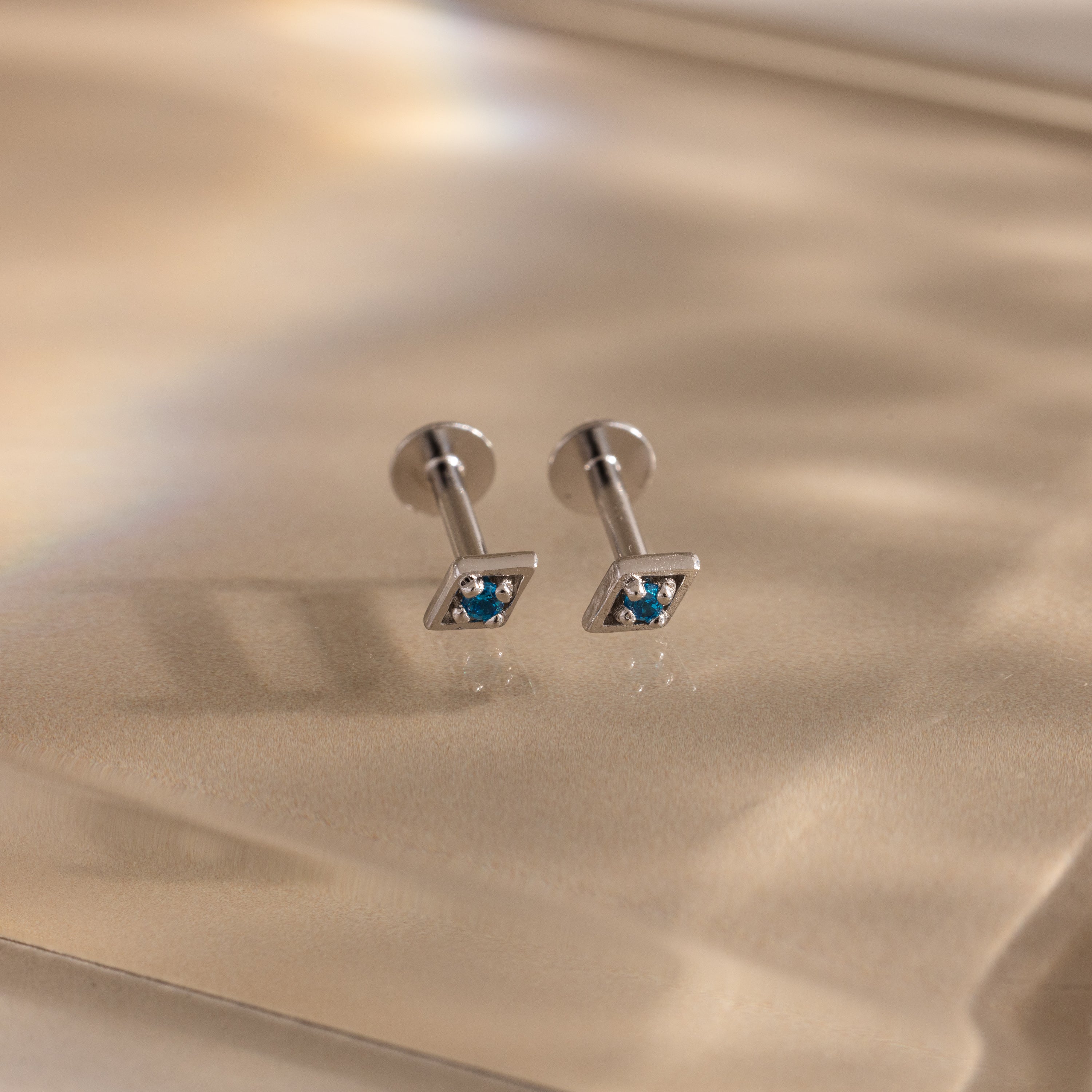 Geometric Birthstone Flat Back Studs