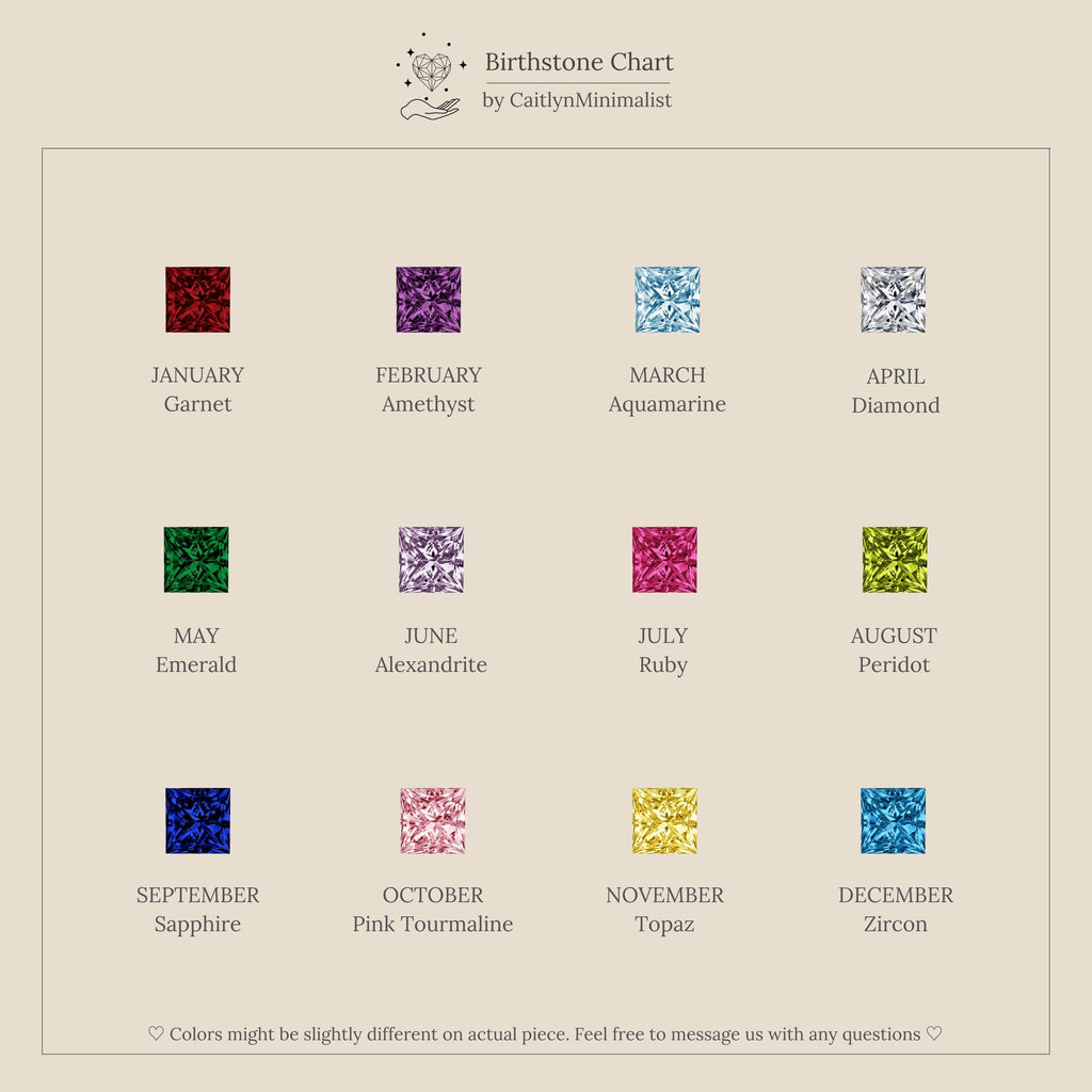 Square Bezel Birthstone Charm