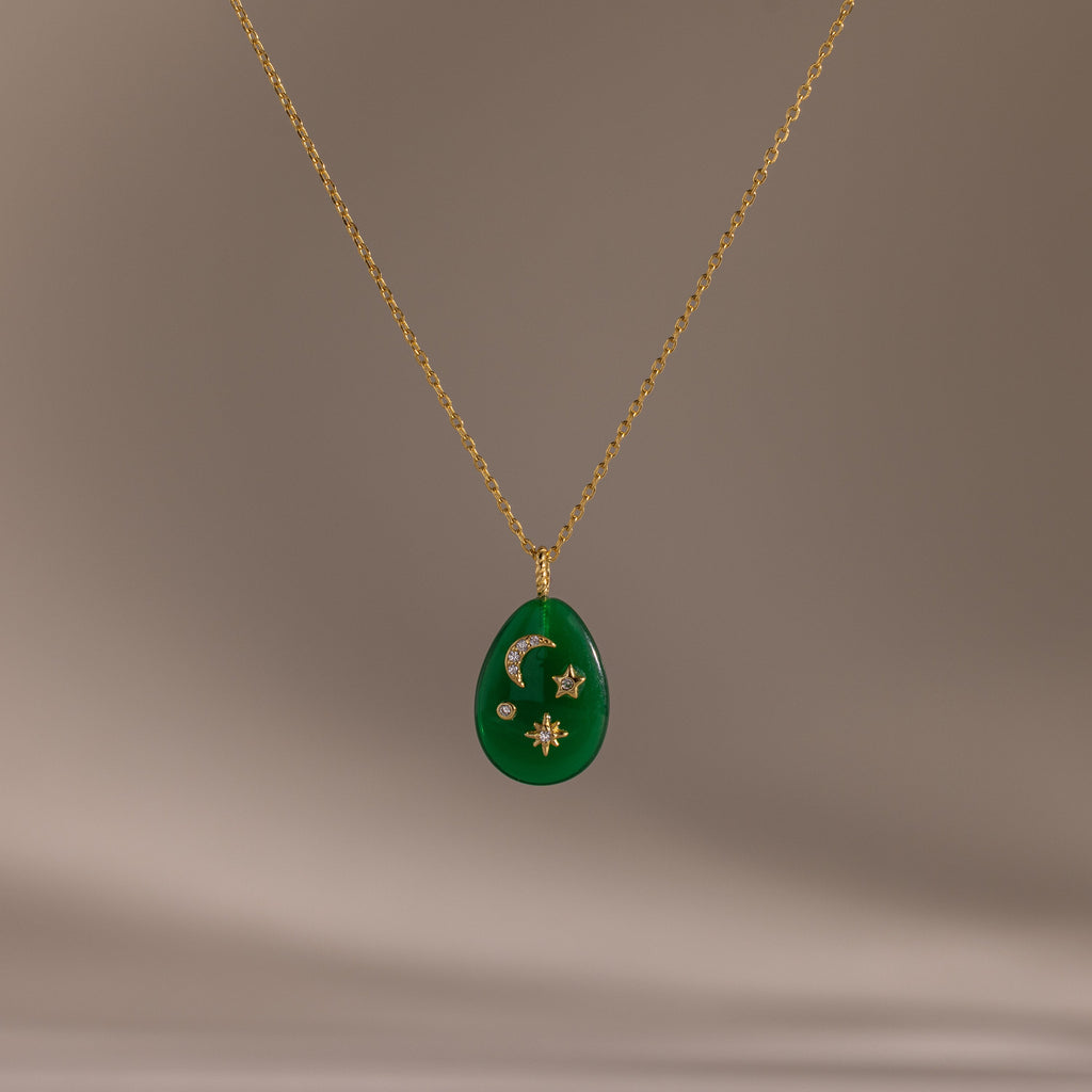 Celestial Gemstone Pendant Necklace