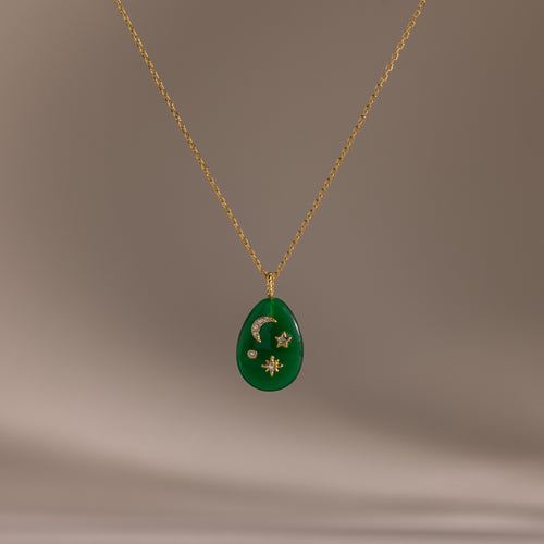 Celestial Gemstone Pendant Necklace