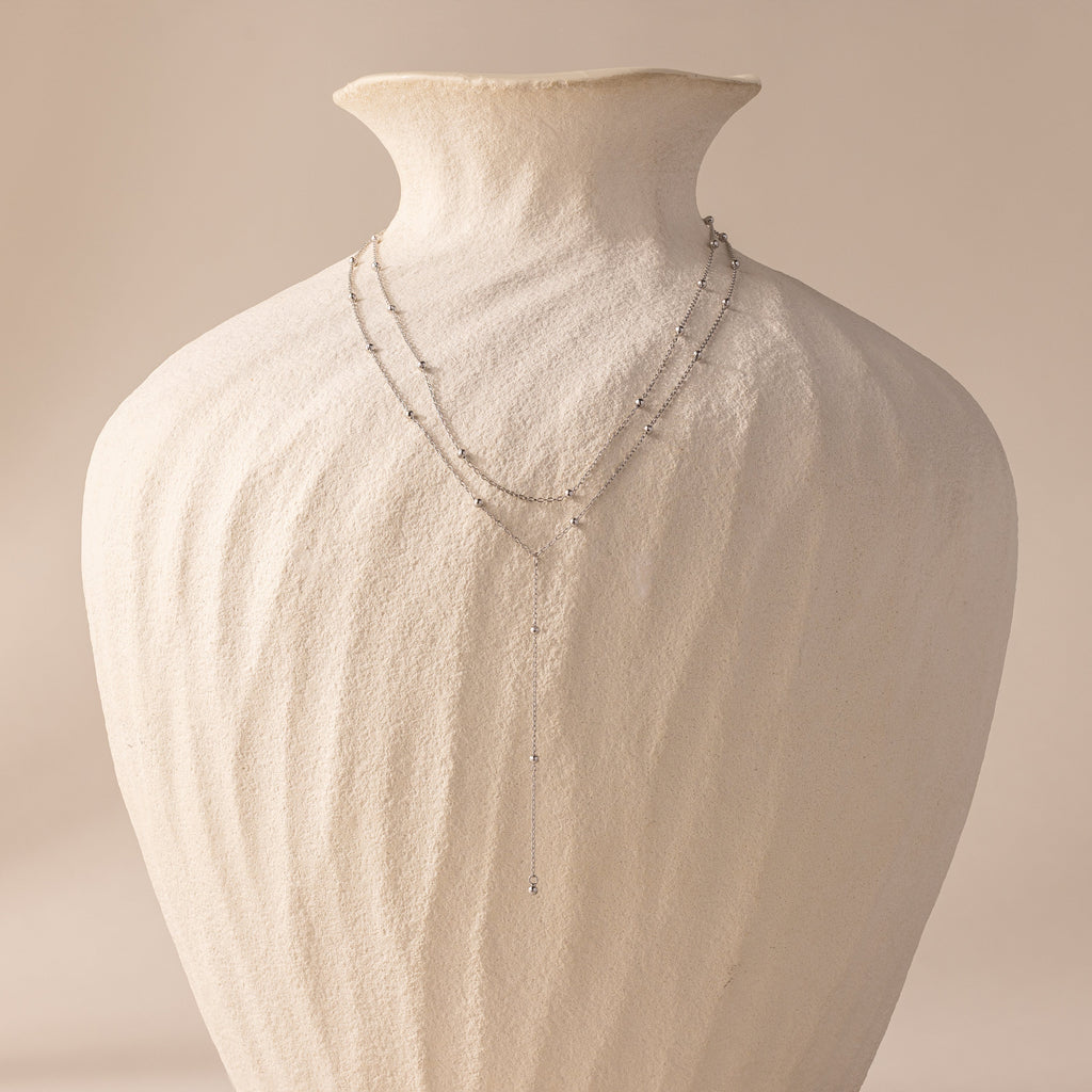 Duo Satellite Lariat Necklace