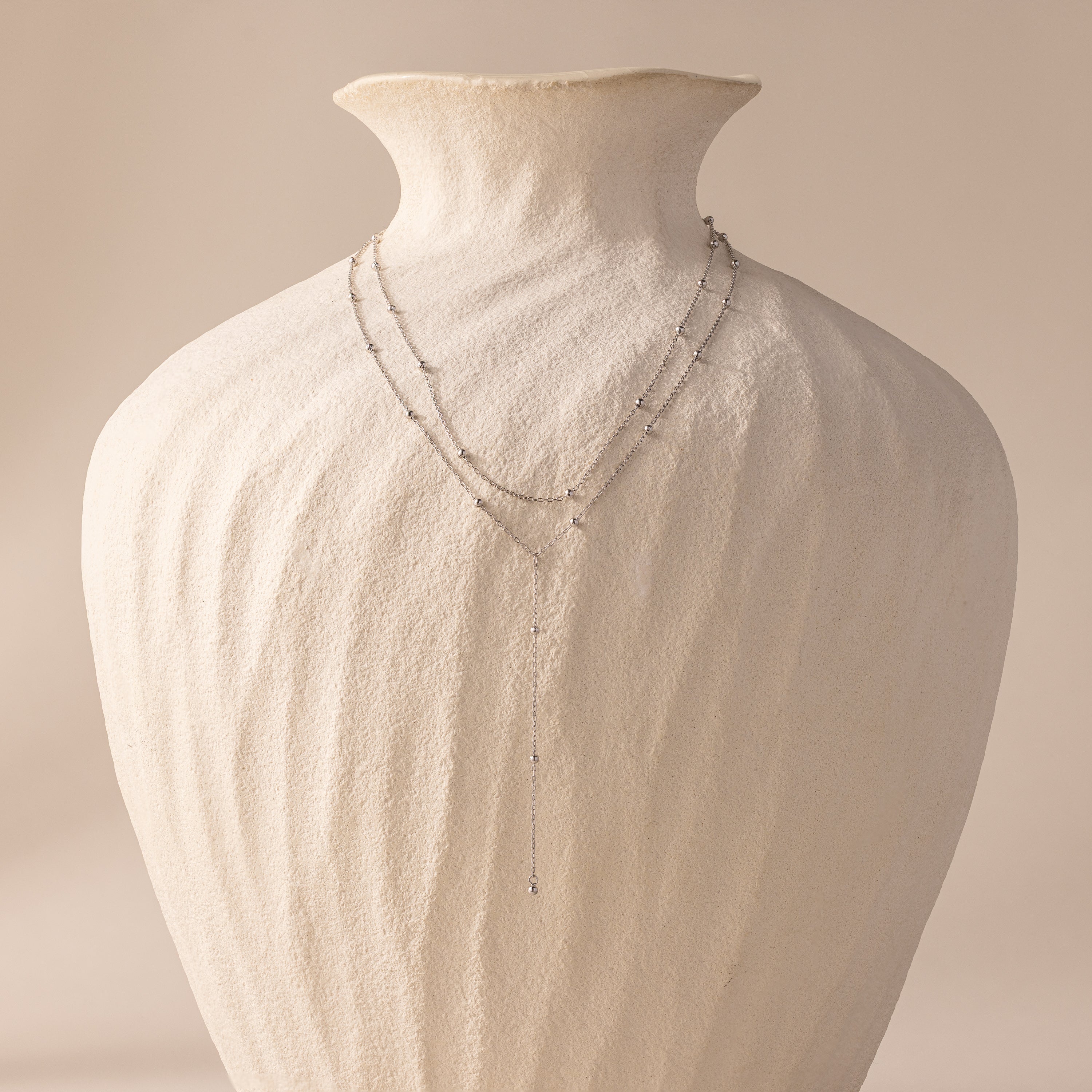Duo Satellite Lariat Necklace