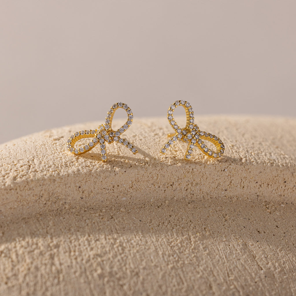 Pave Bow Studs