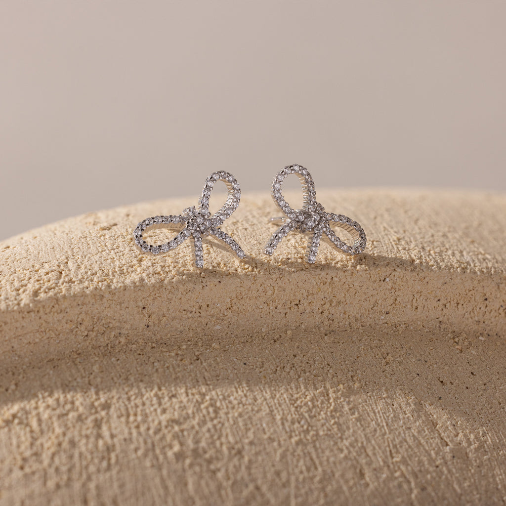 Pave Bow Studs