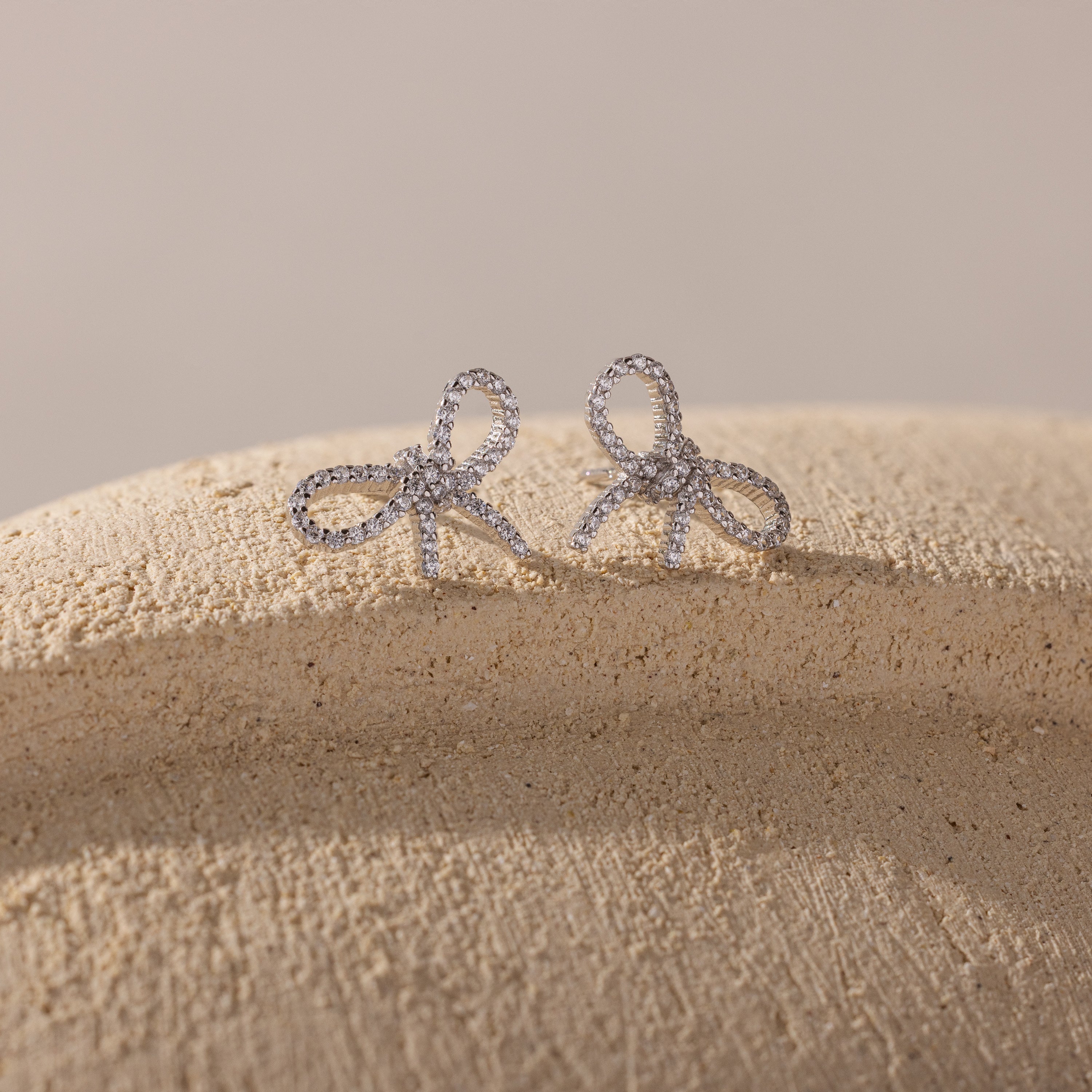 Pave Bow Studs