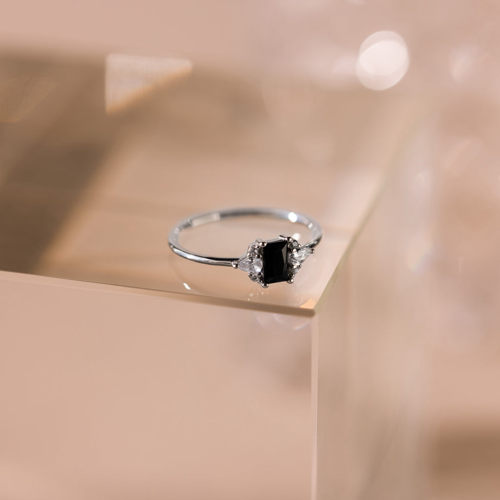 Black Baguette Diamond Ring
