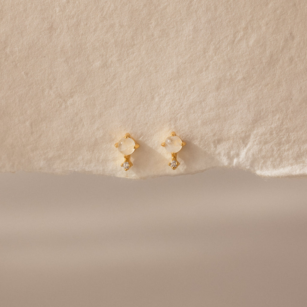 Moonstone Orbit Studs