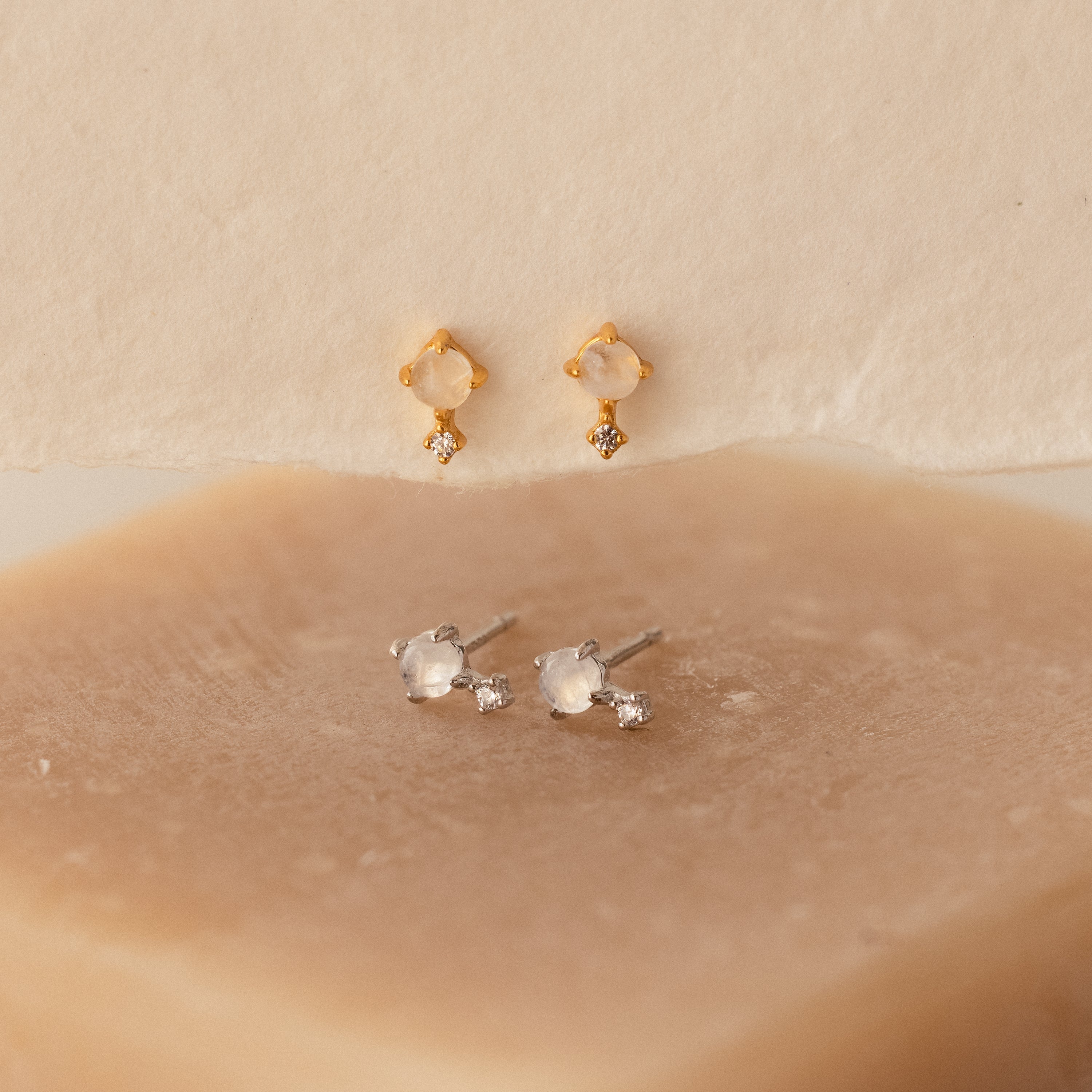 Moonstone Orbit Studs