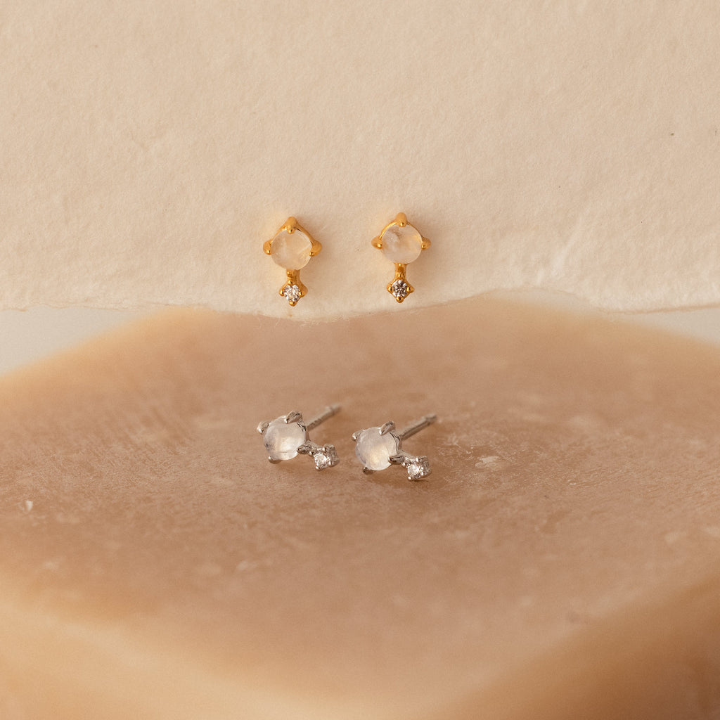Moonstone Orbit Studs