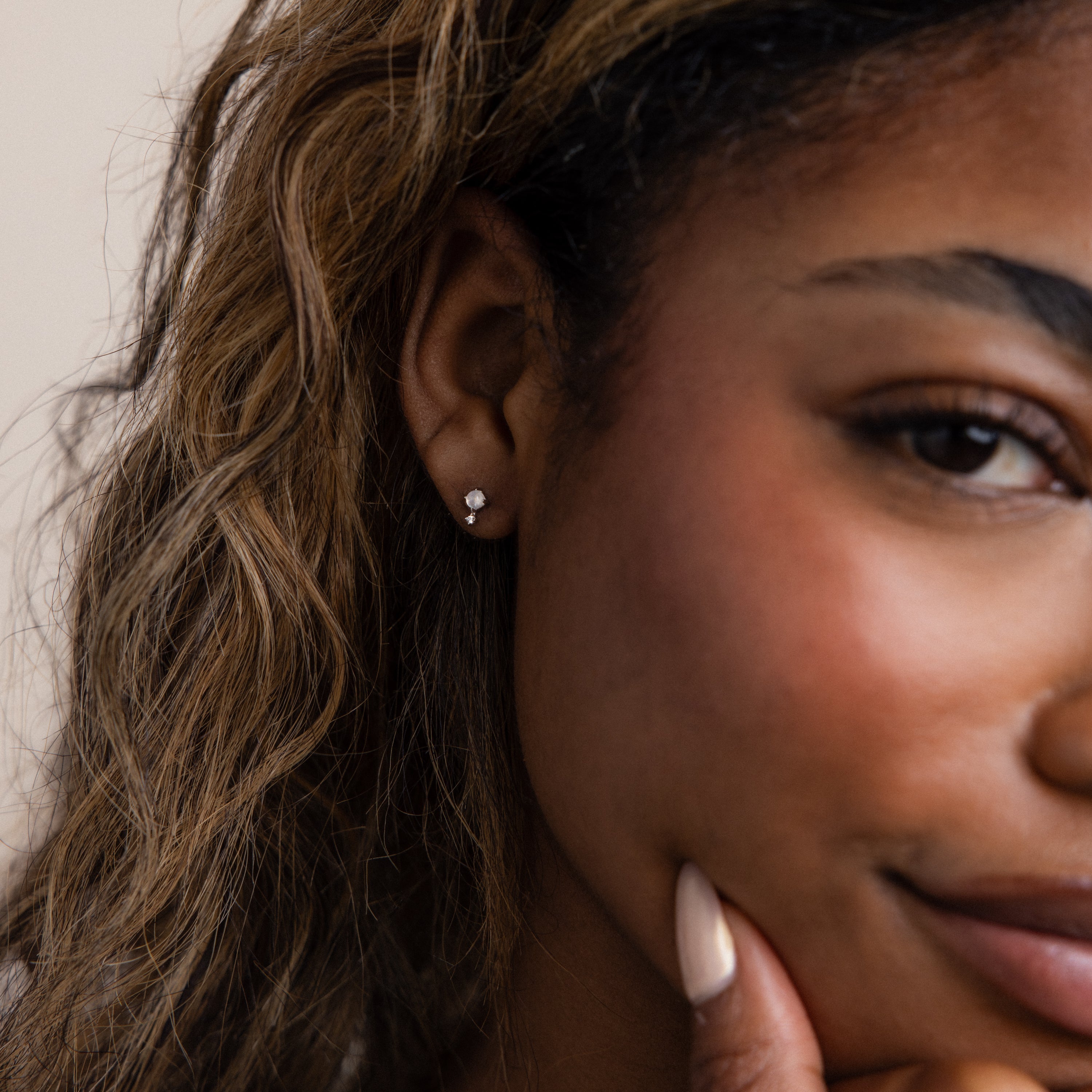 Moonstone Orbit Studs