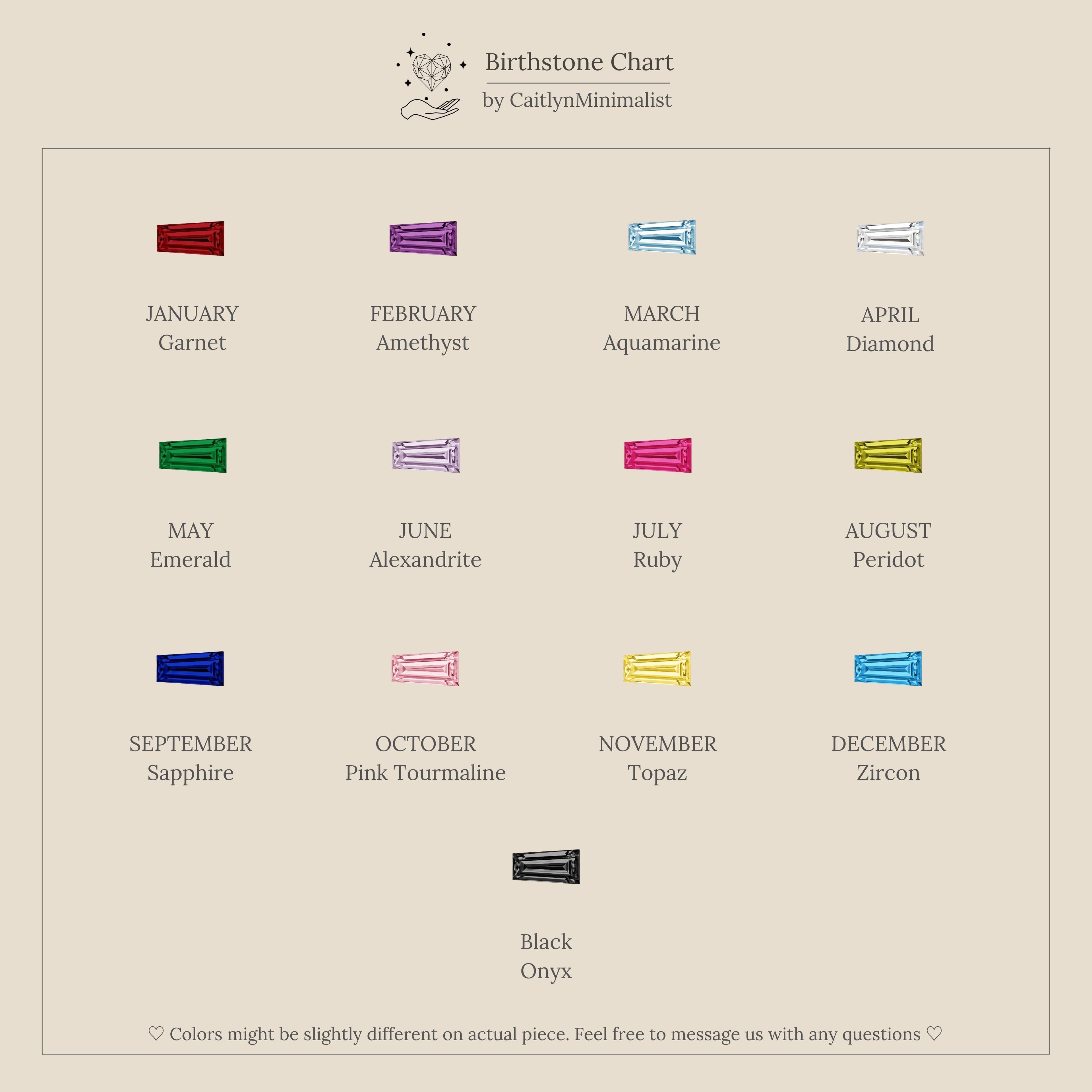 Multiple Tapered Birthstone Huggies