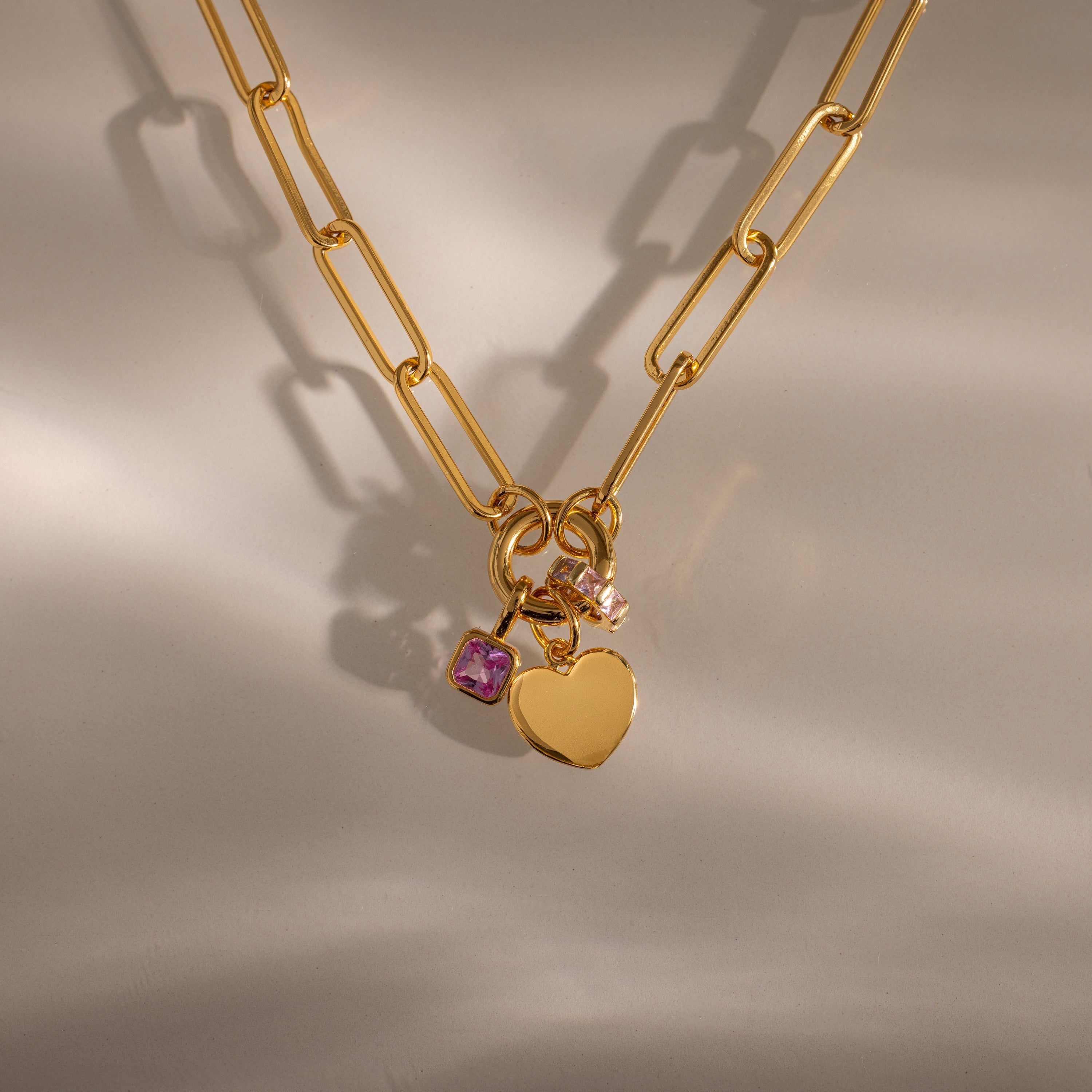 Paperclip Heart Charm Necklace
