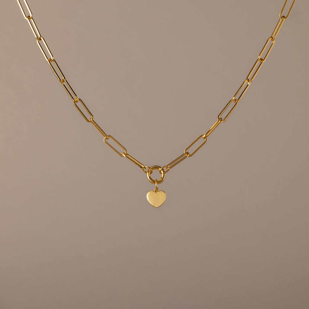 Paperclip Heart Charm Necklace
