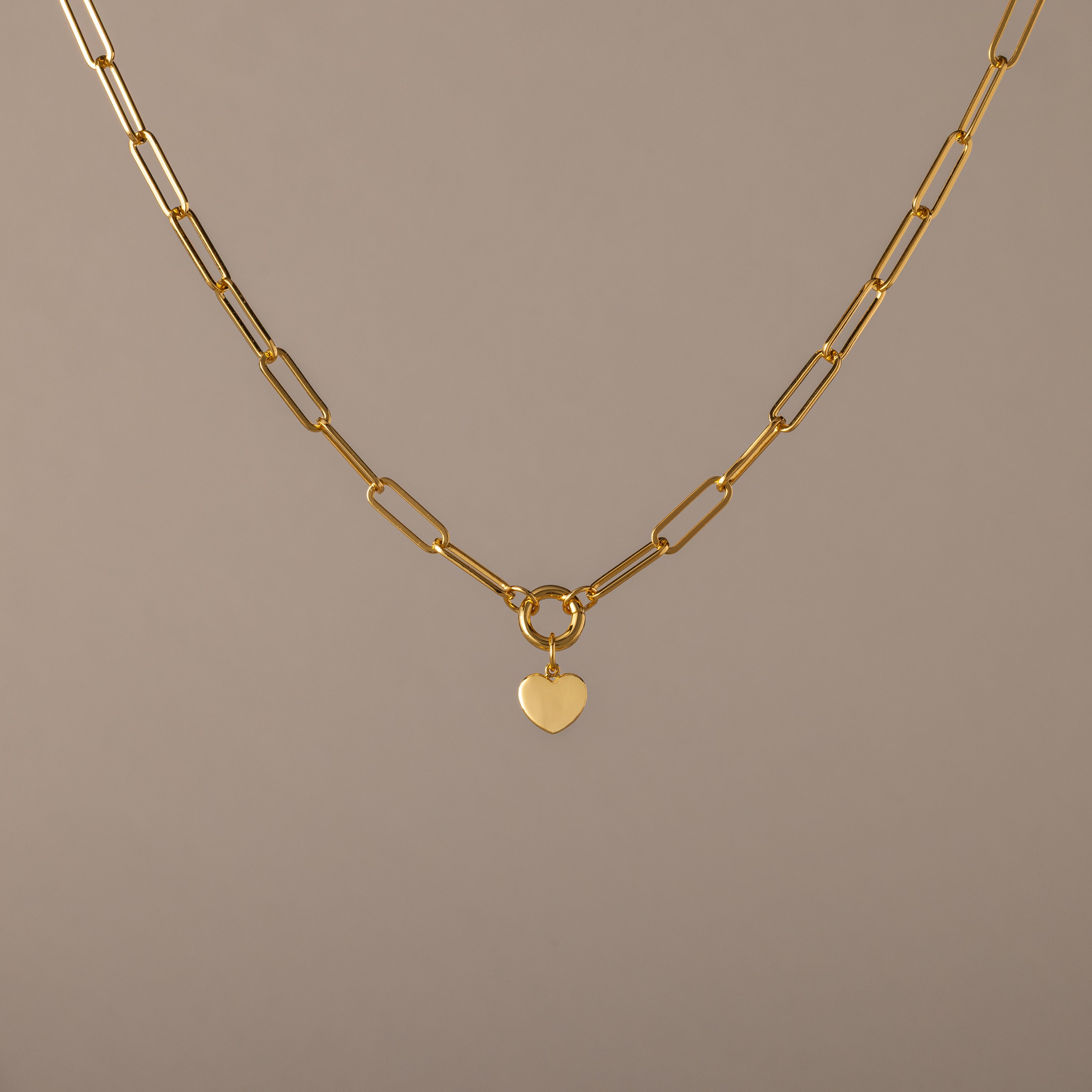 Paperclip Heart Charm Necklace