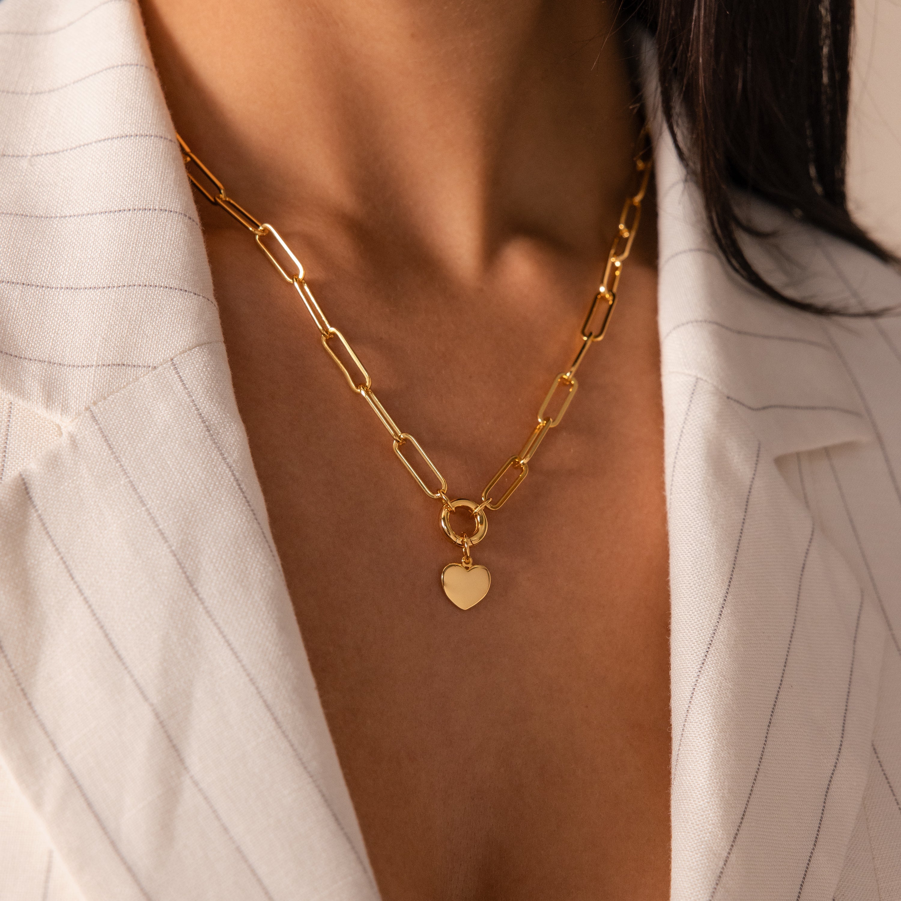 Paperclip Heart Charm Necklace