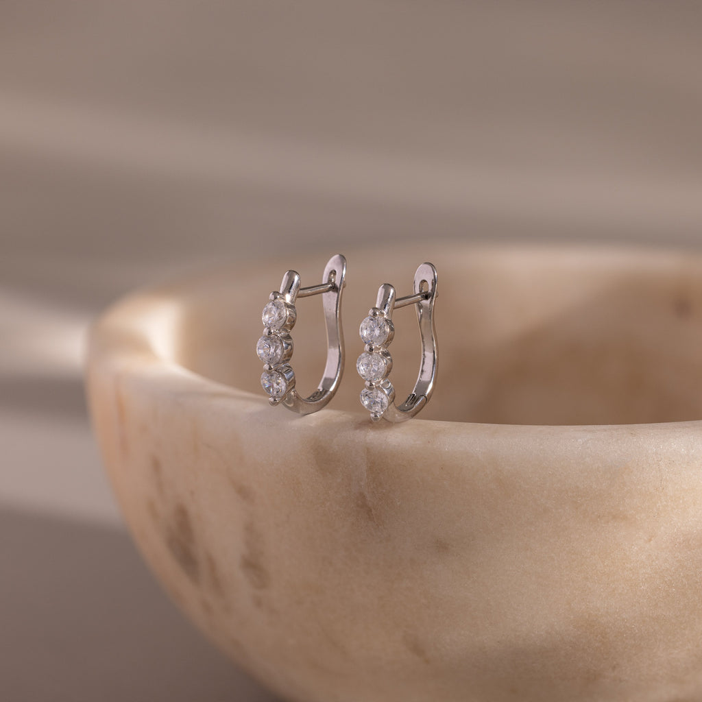 Lace Diamond Hoops