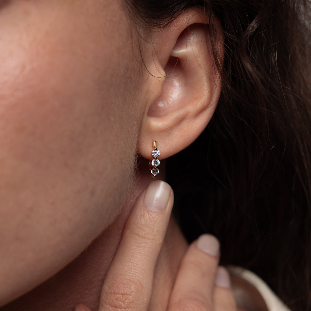 Lace Diamond Hoops
