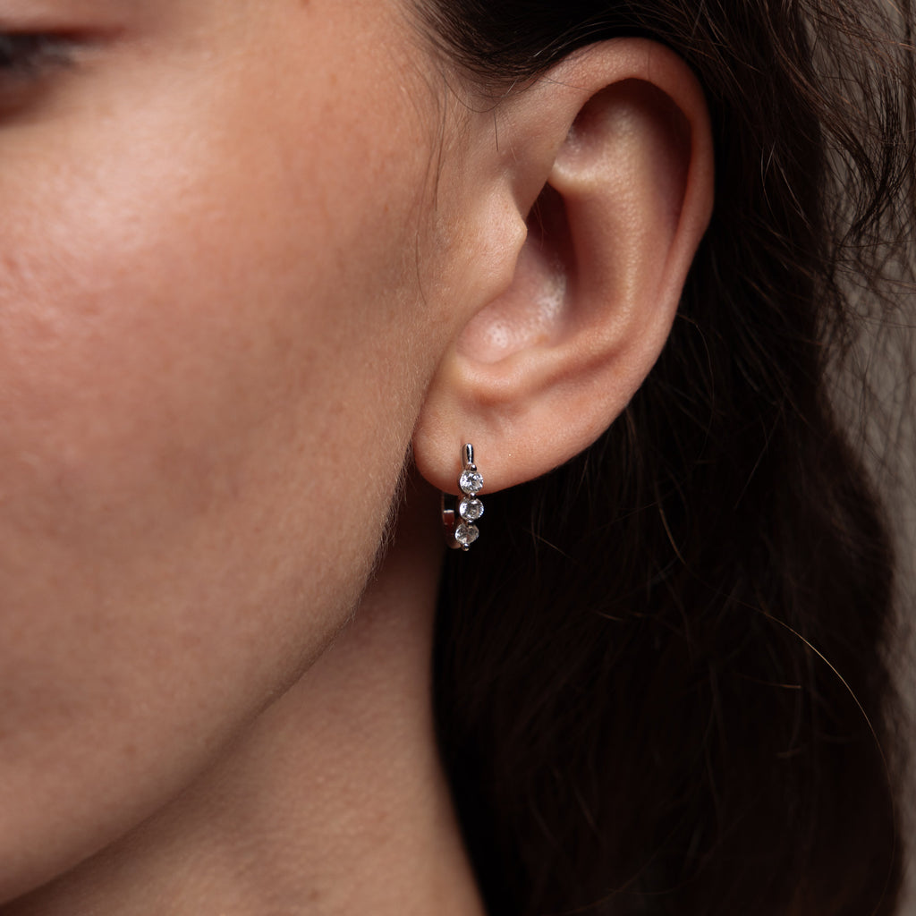 Lace Diamond Hoops