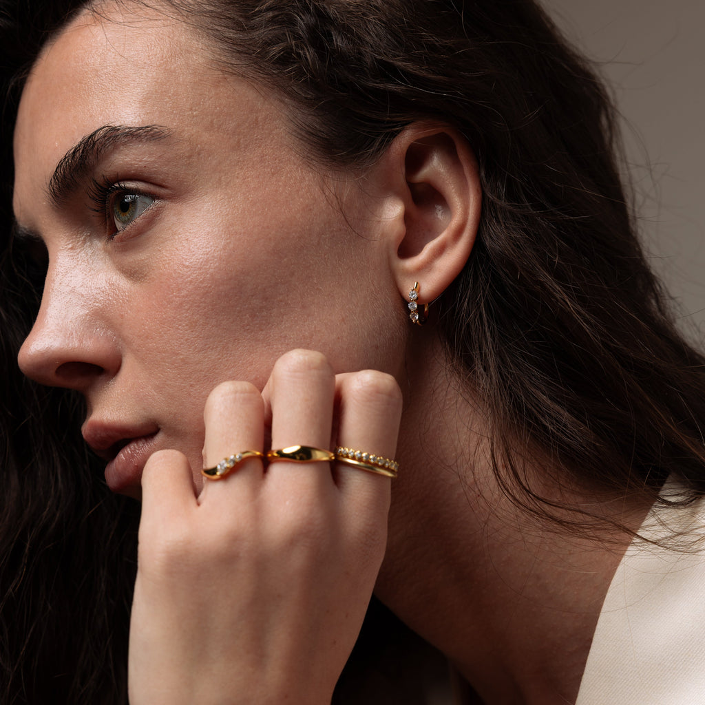 Lace Diamond Hoops