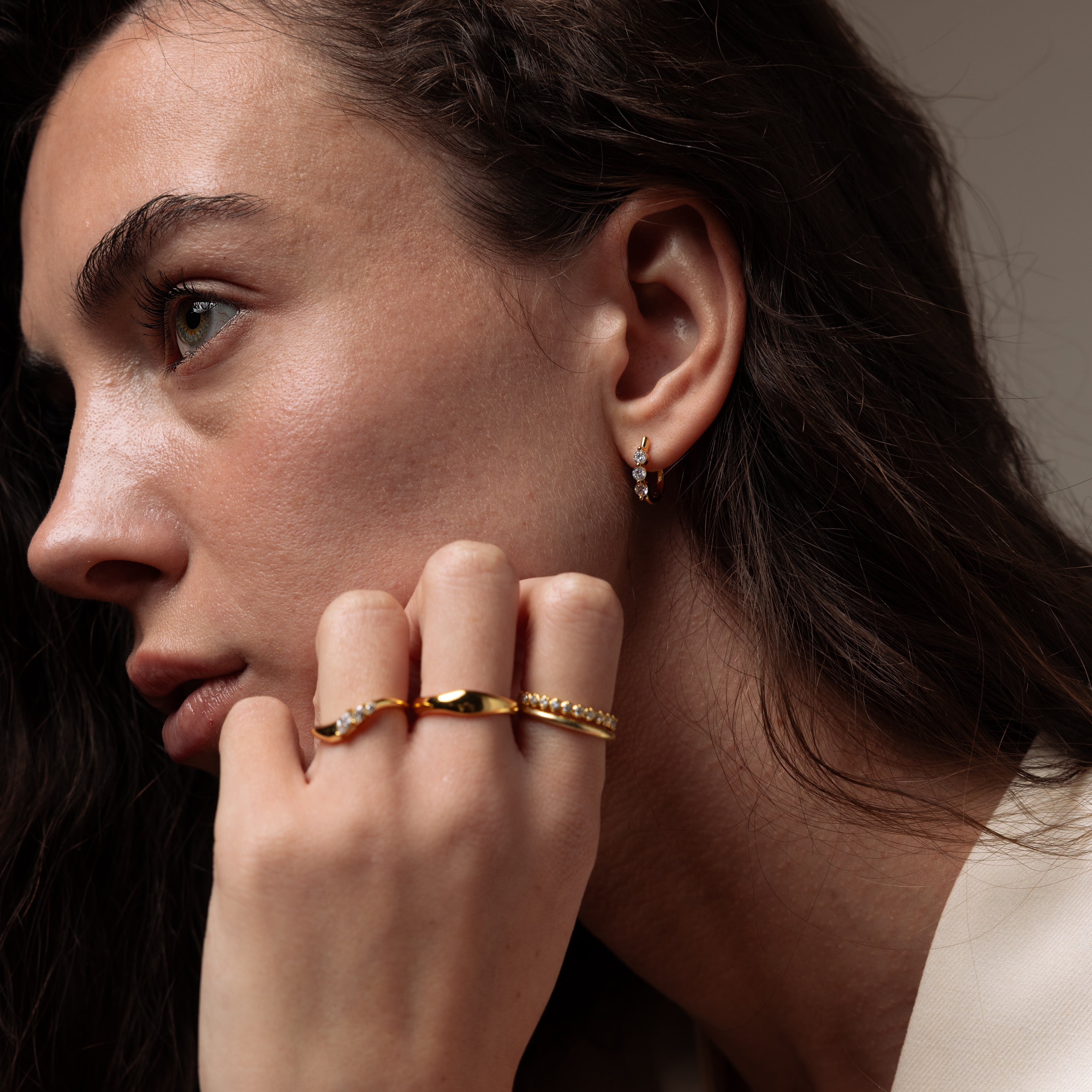 Lace Diamond Hoops
