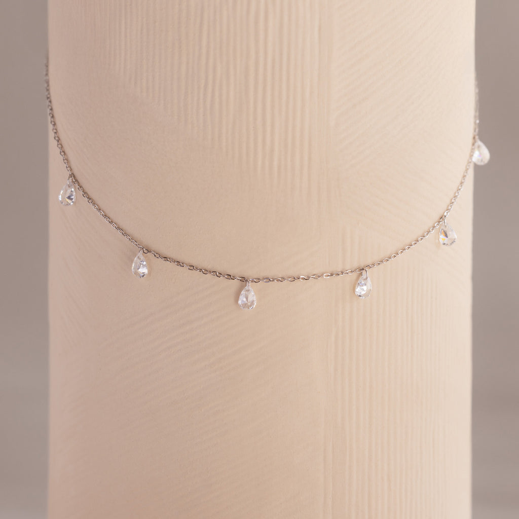 Diamond Drop Station Necklace