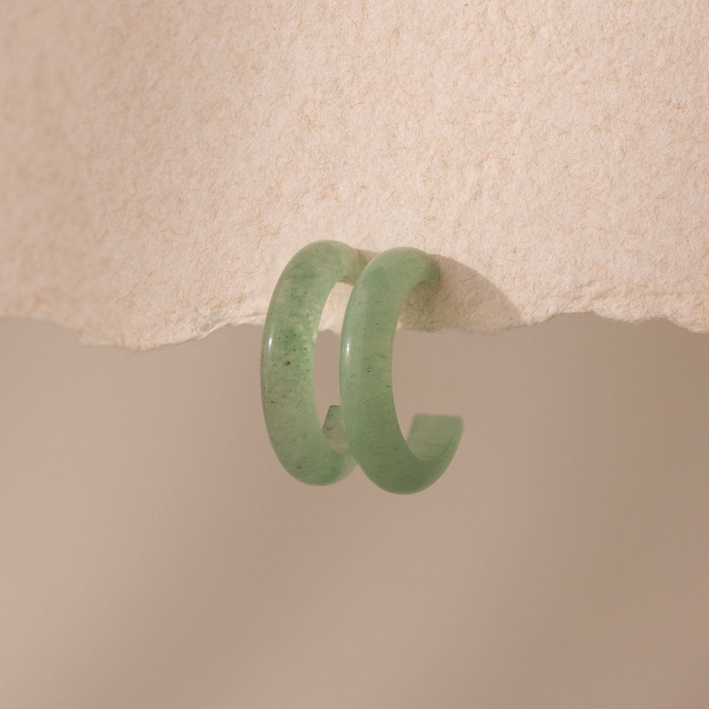 Jade Hoop Earrings