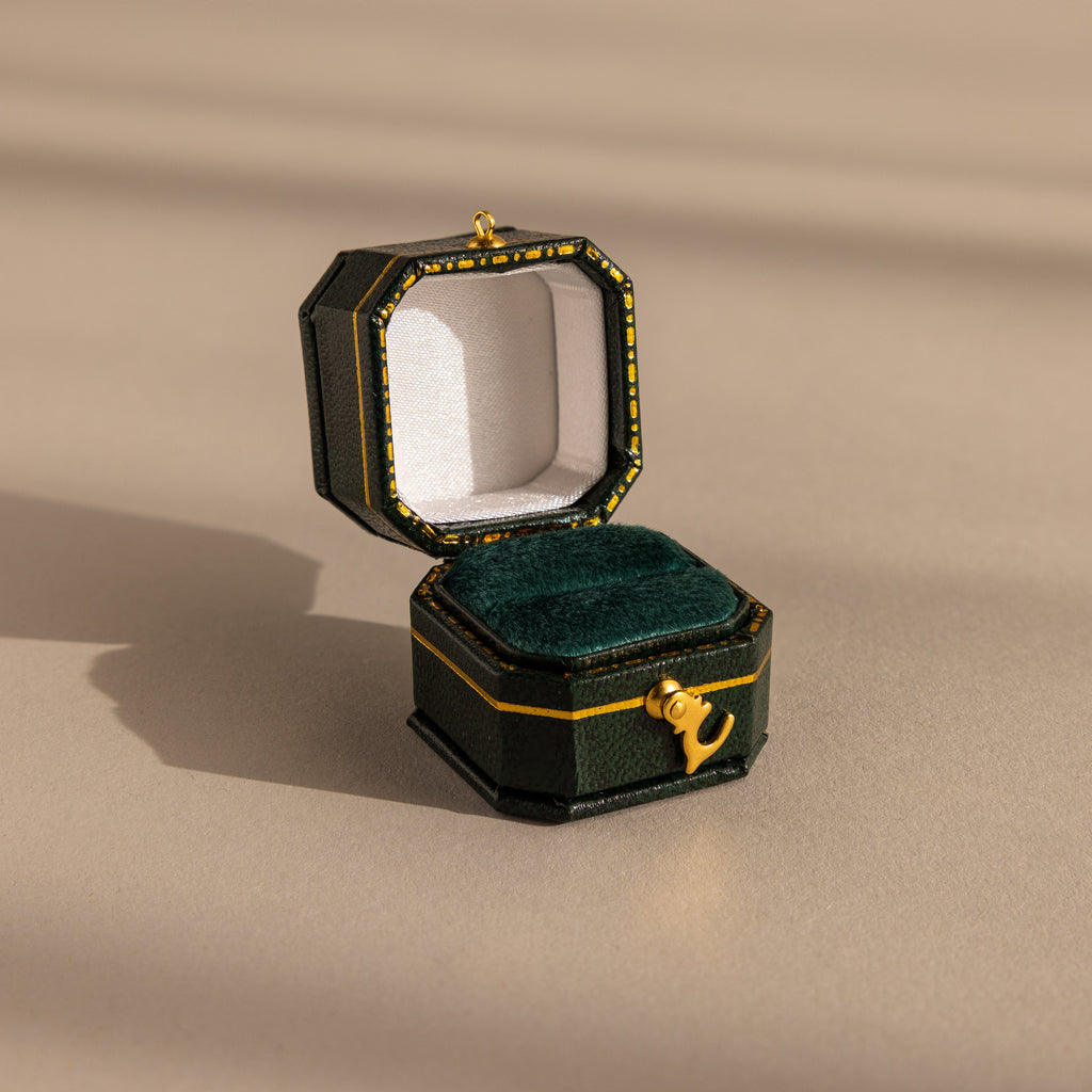 Square Leather Ring Box