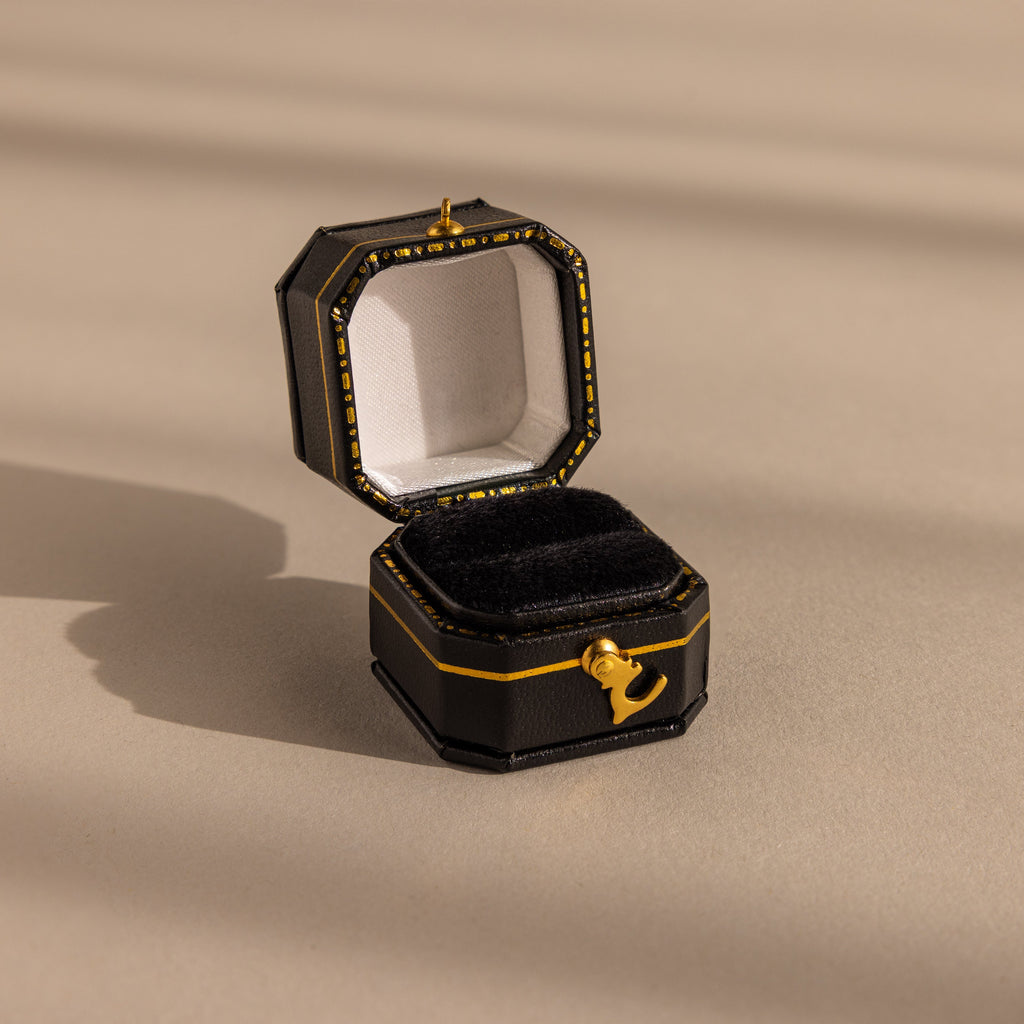 Square Leather Ring Box