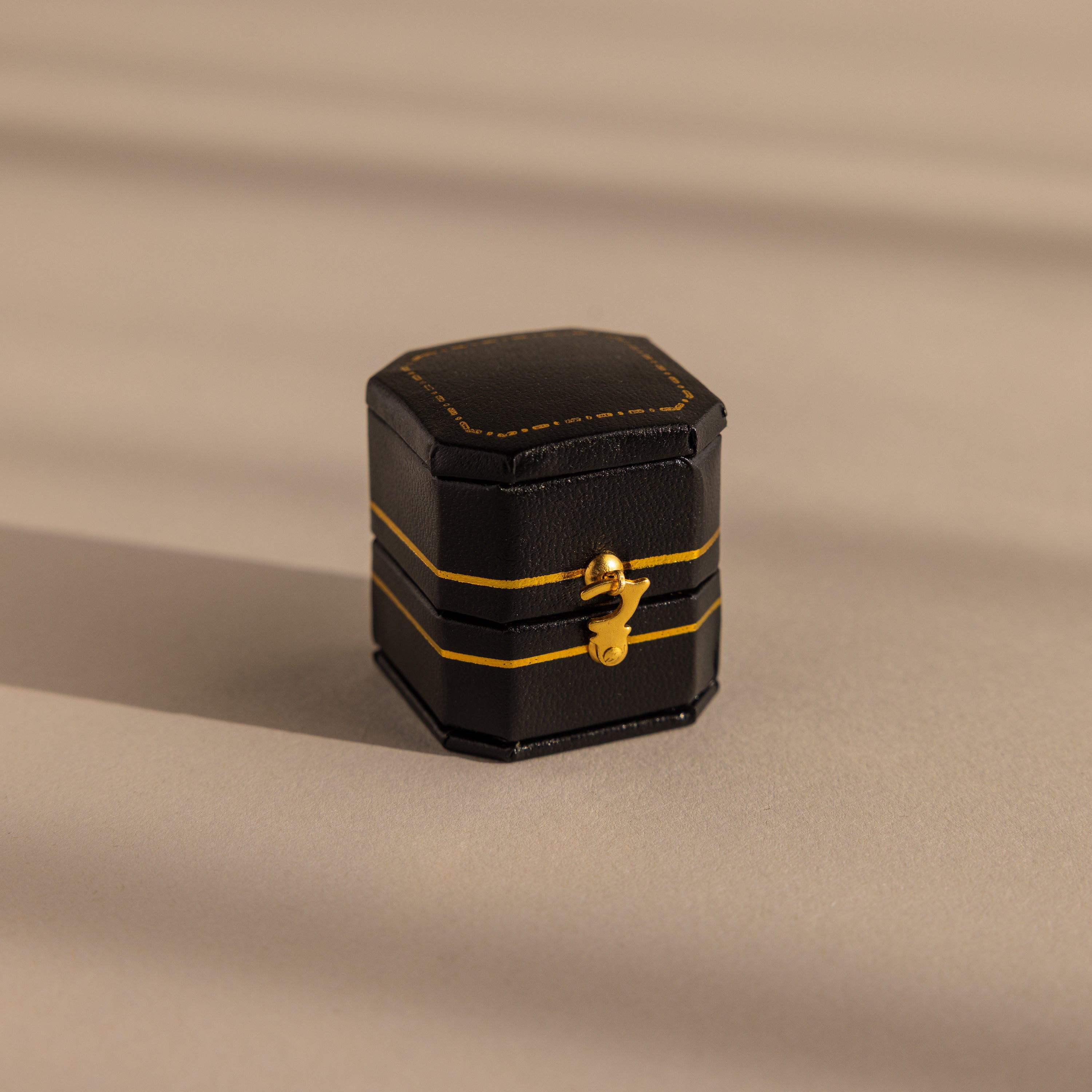 Square Leather Ring Box