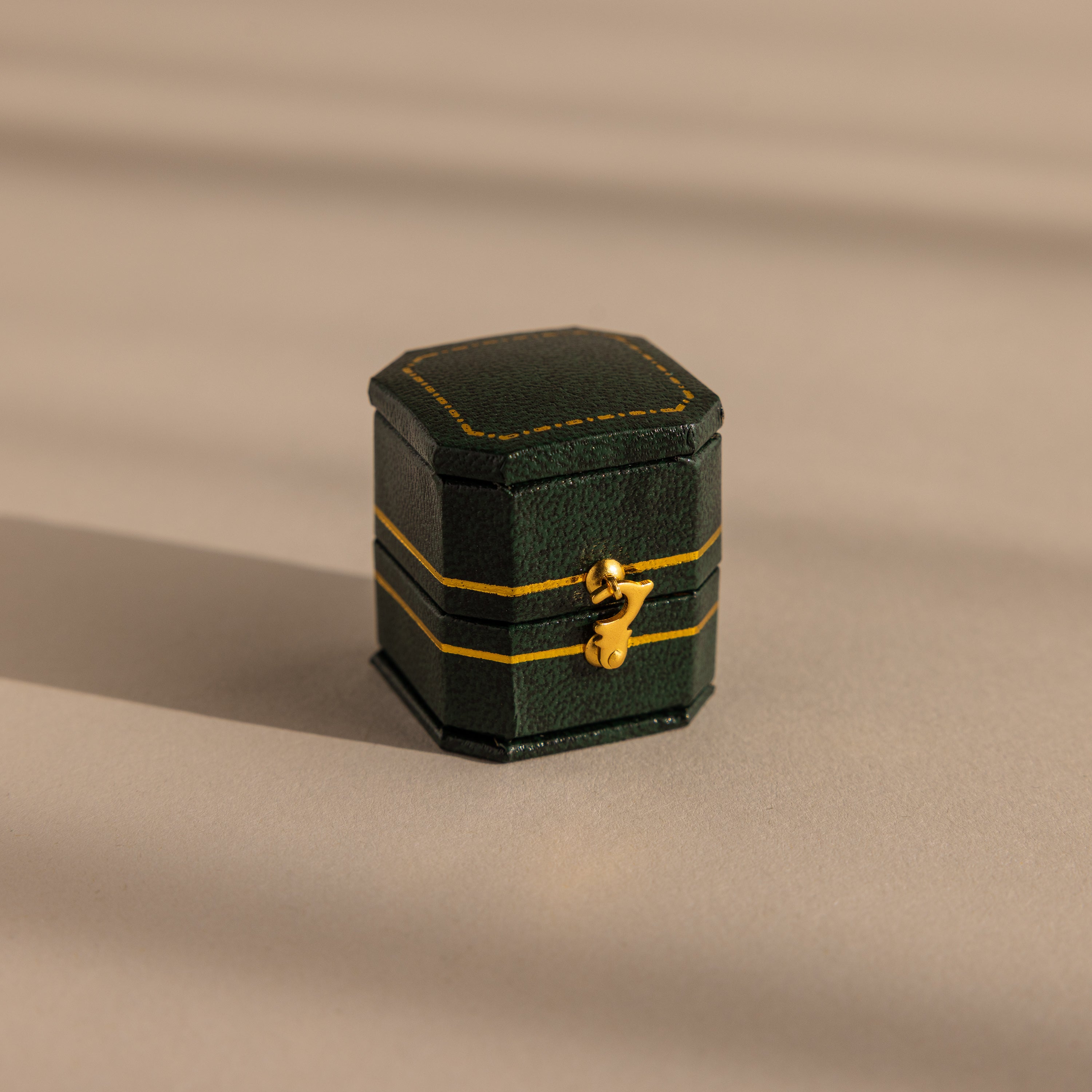 Square Leather Ring Box