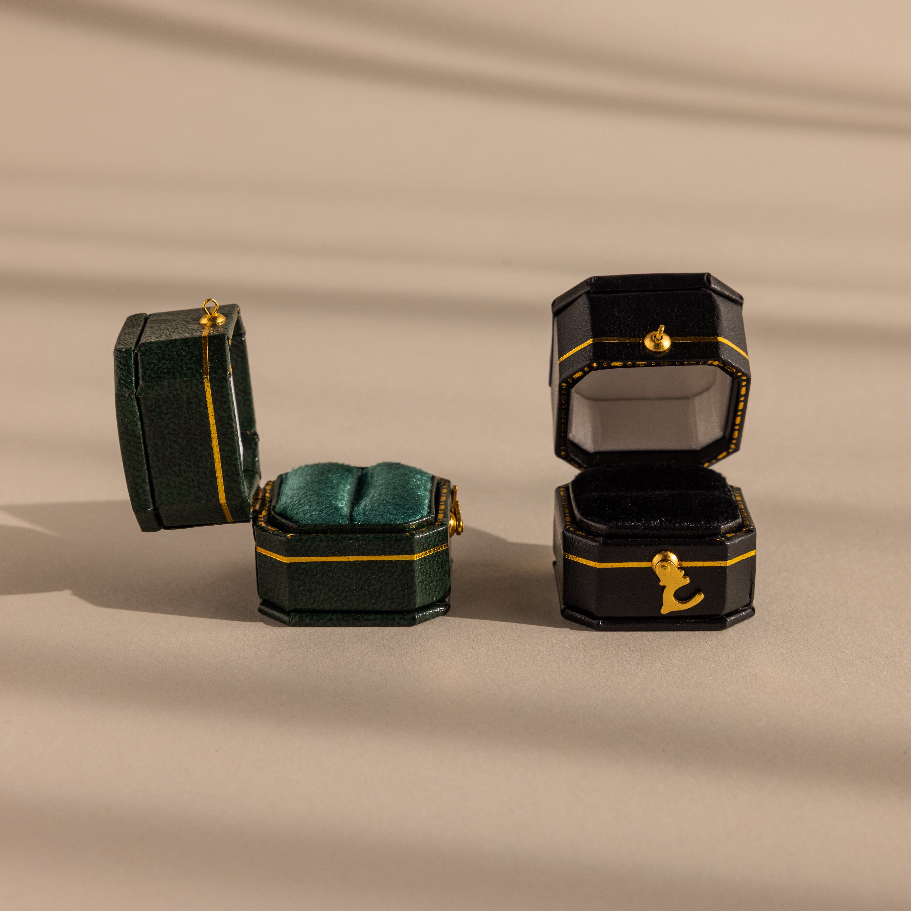 Square Leather Ring Box