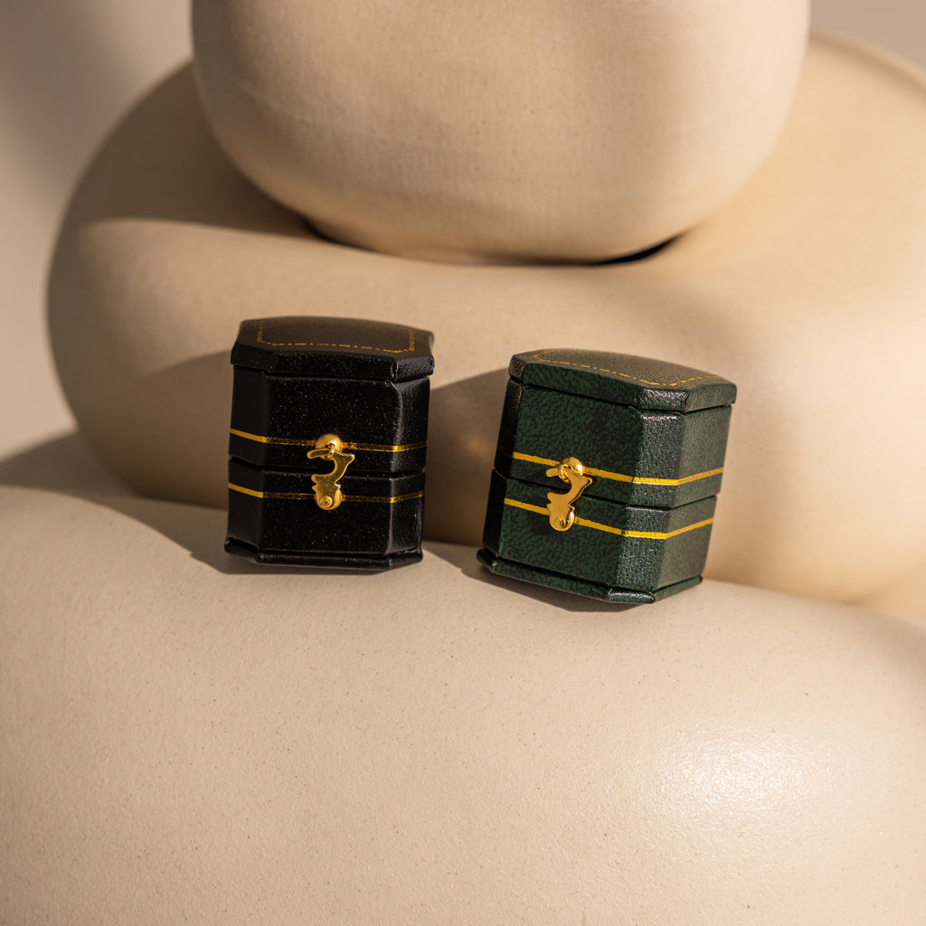 Square Leather Ring Box