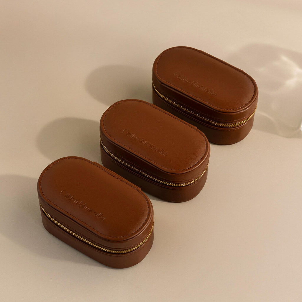 Oval Leather Jewelry Box