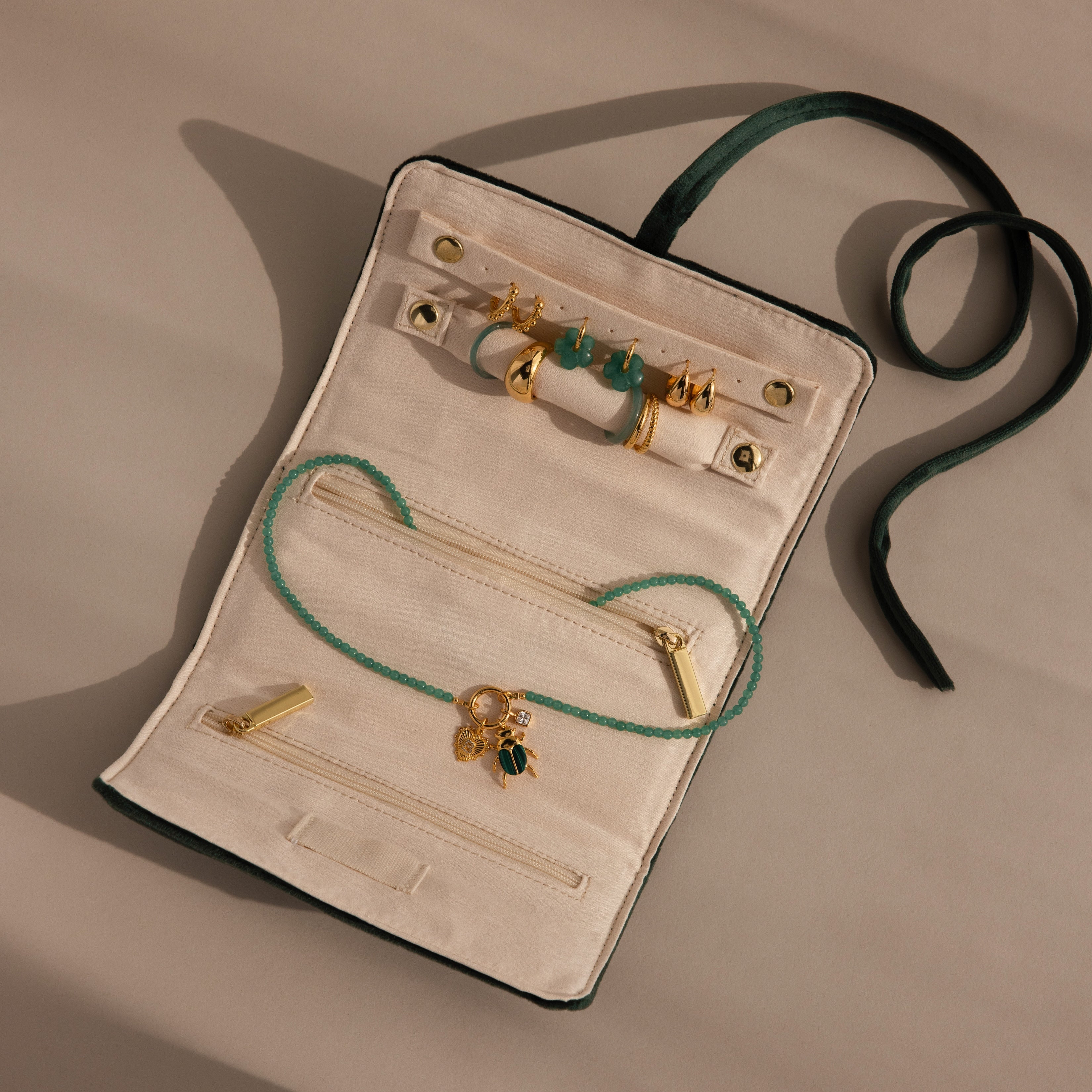 Velvet Roll-Up Jewelry Case