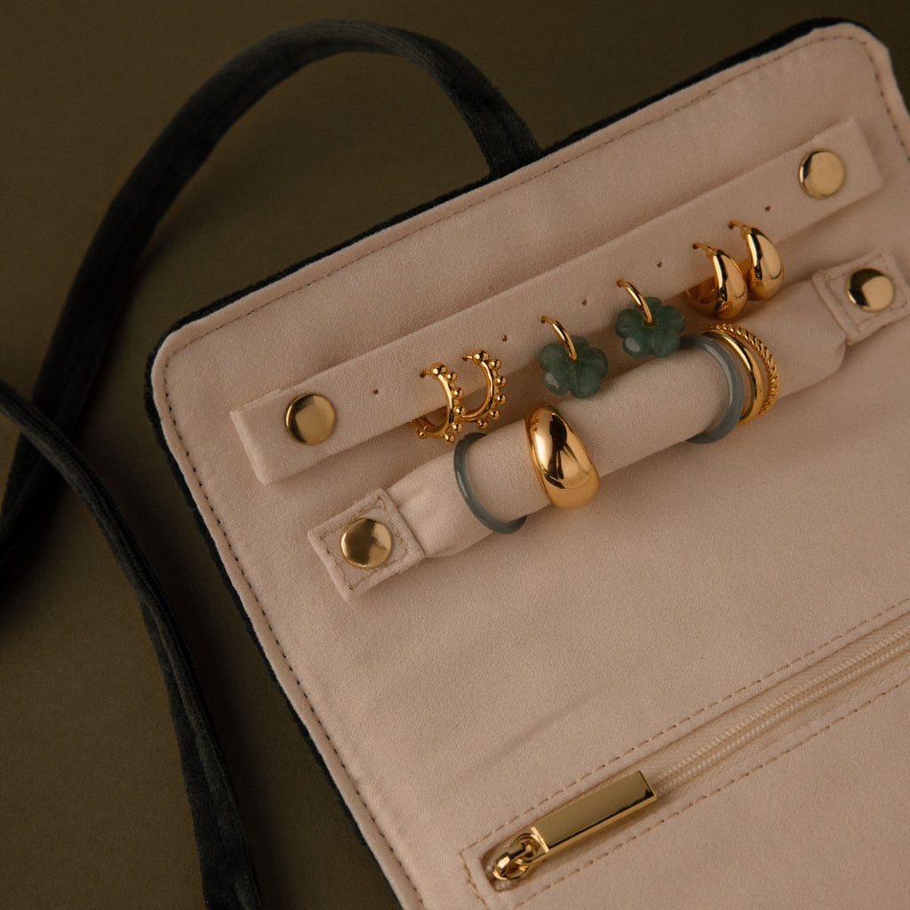 Velvet Roll-Up Jewelry Case