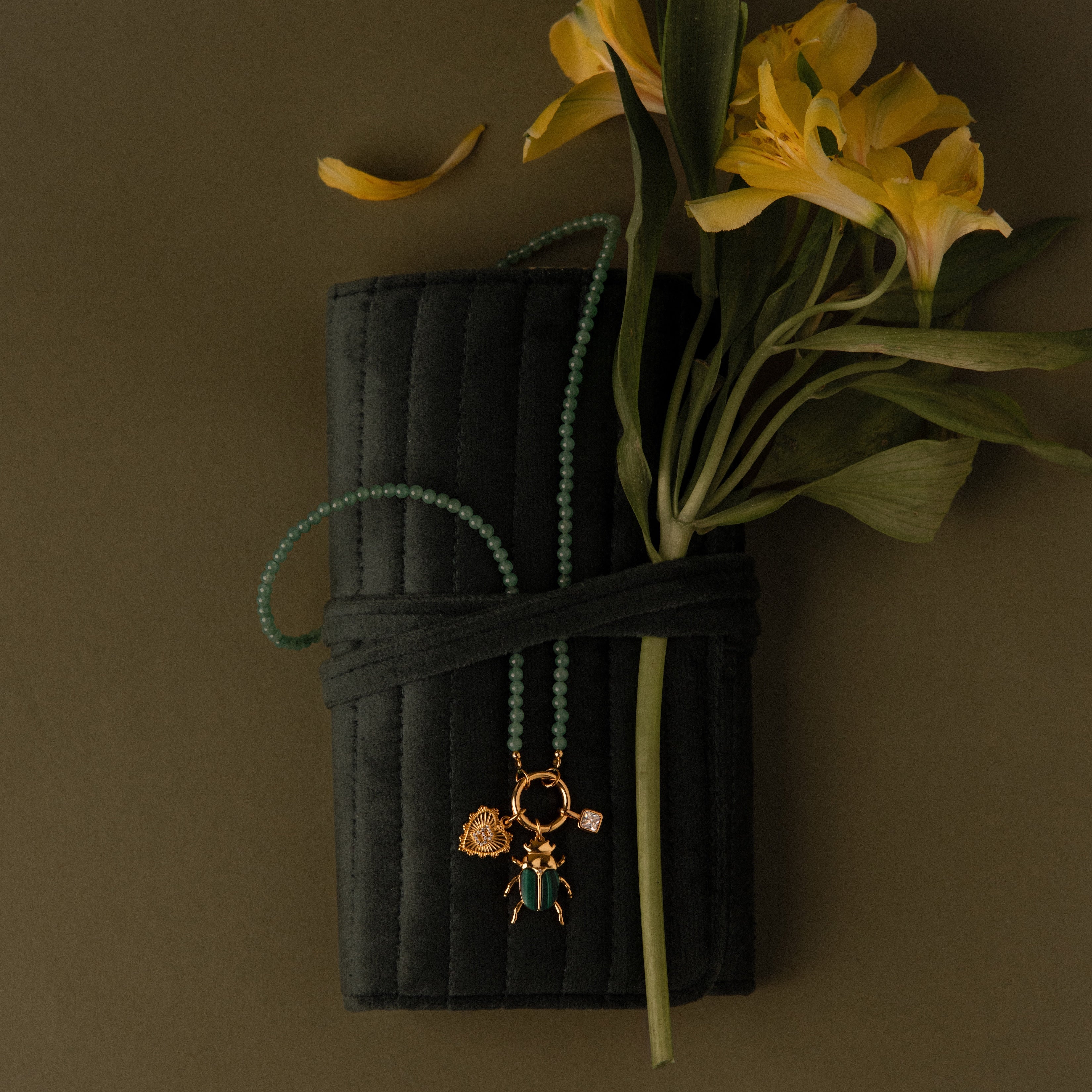 Velvet Roll-Up Jewelry Case