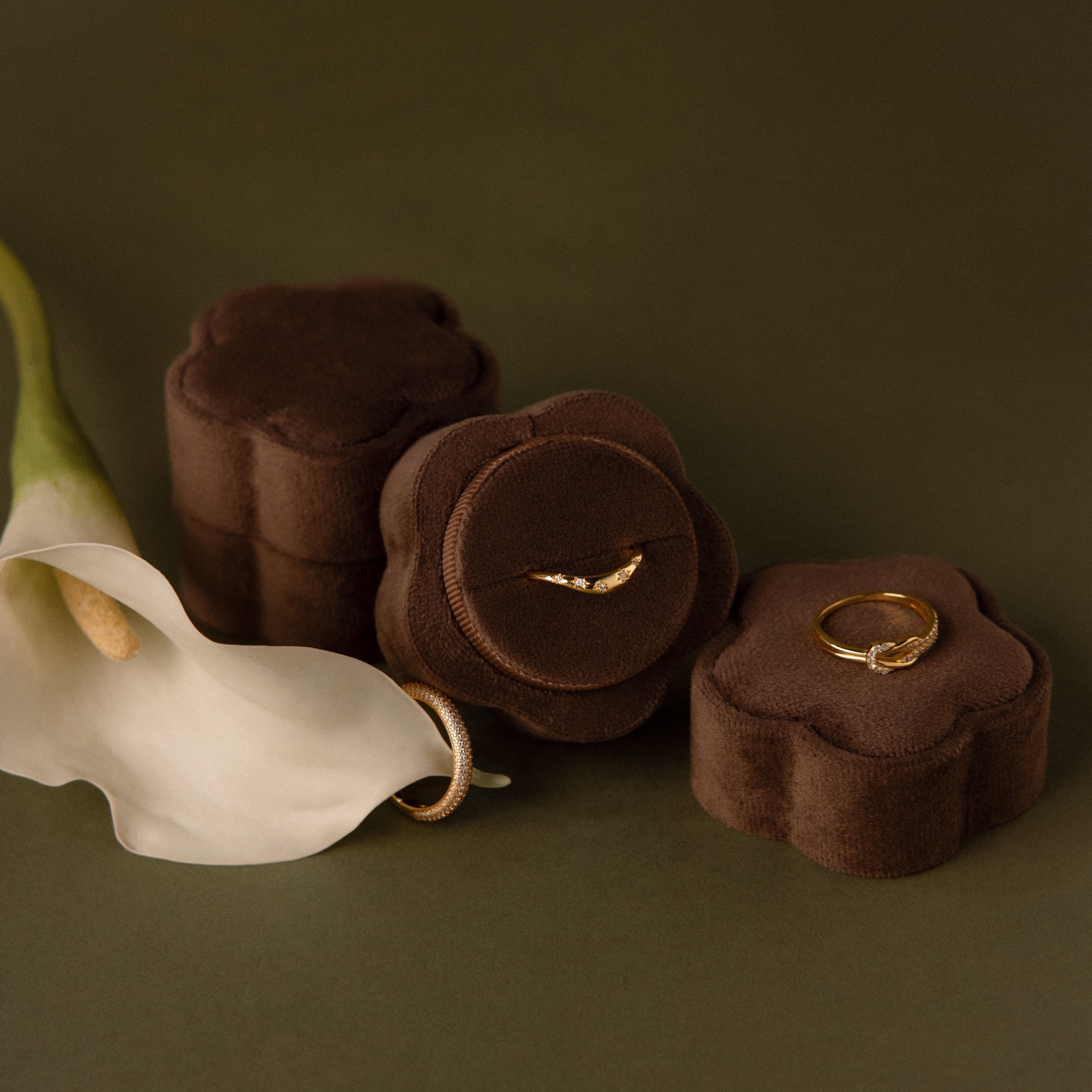 Flower Velvet Ring Box